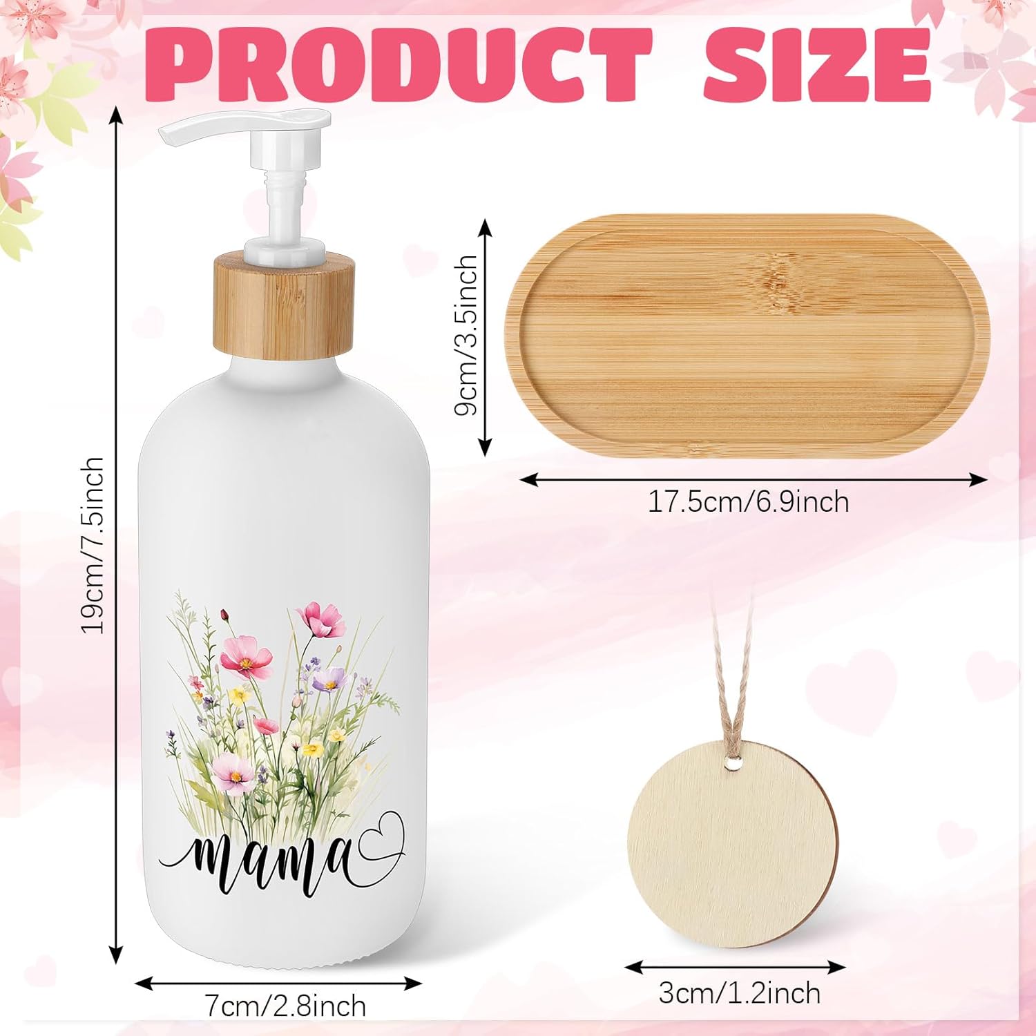 Siner 2-Pack Glass Soap Dispenser for Mom