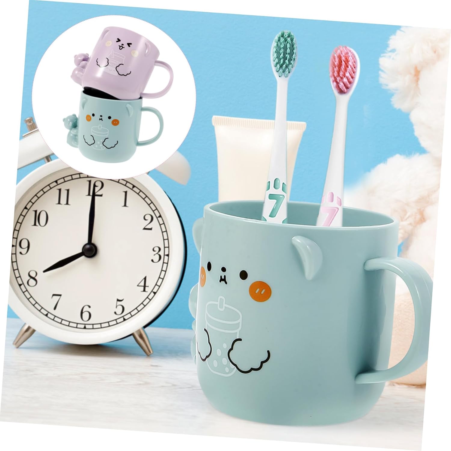 Adorable Cartoon Toothbrush Holders for Kids in 2-Pack