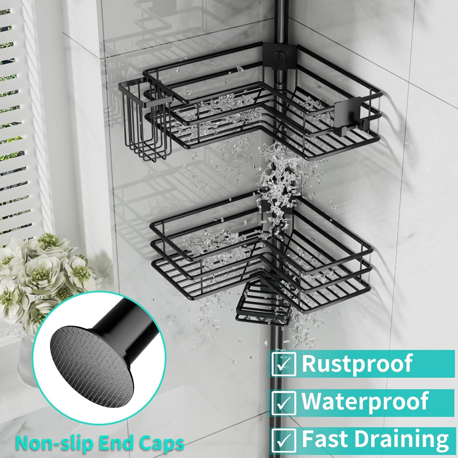 HapiRm Corner Shower Organizer
