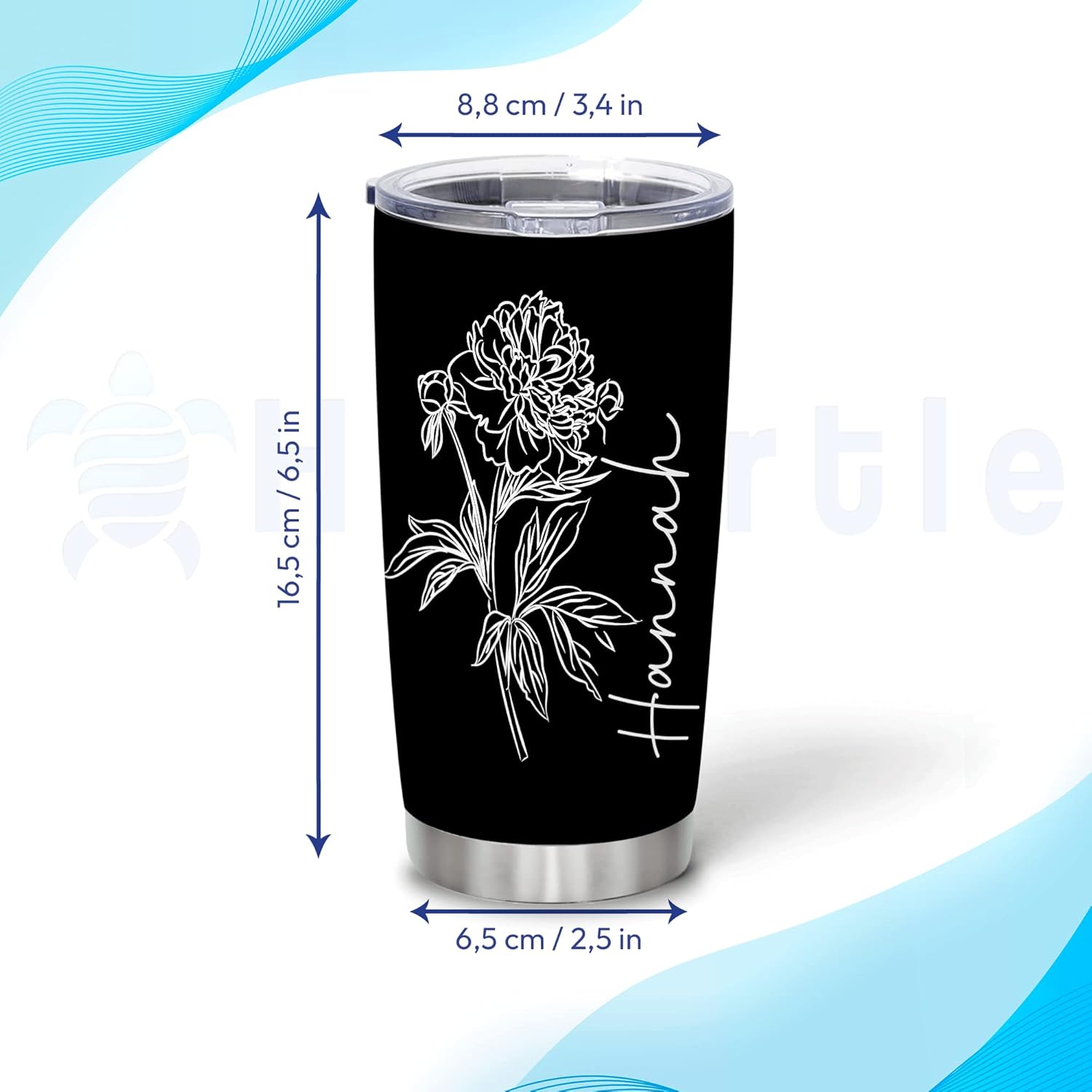 Personalized Stainless Steel Tumbler for Floral Lovers