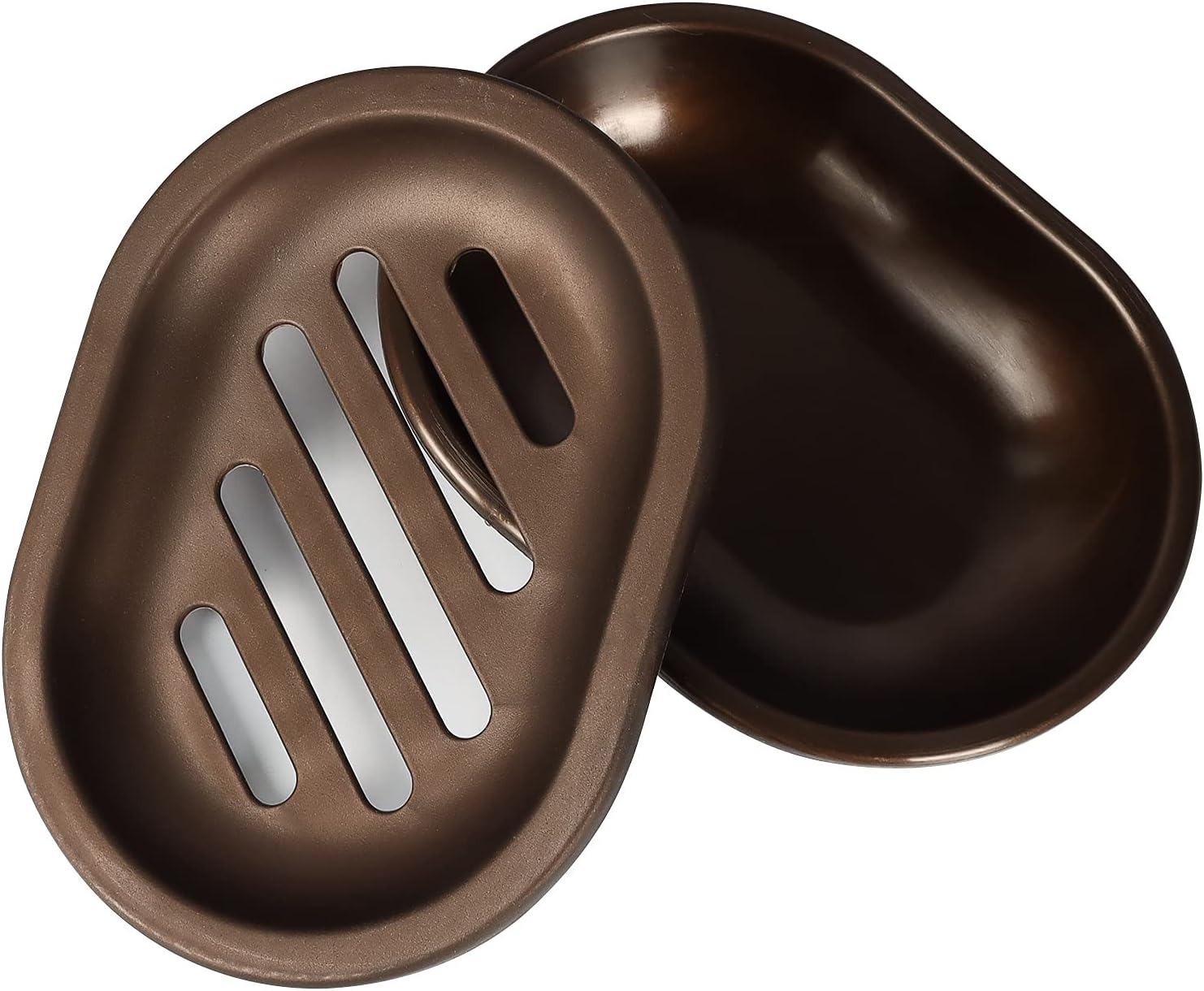 2 Pcs Soap Dish Set - Draining Double Layer Bronze