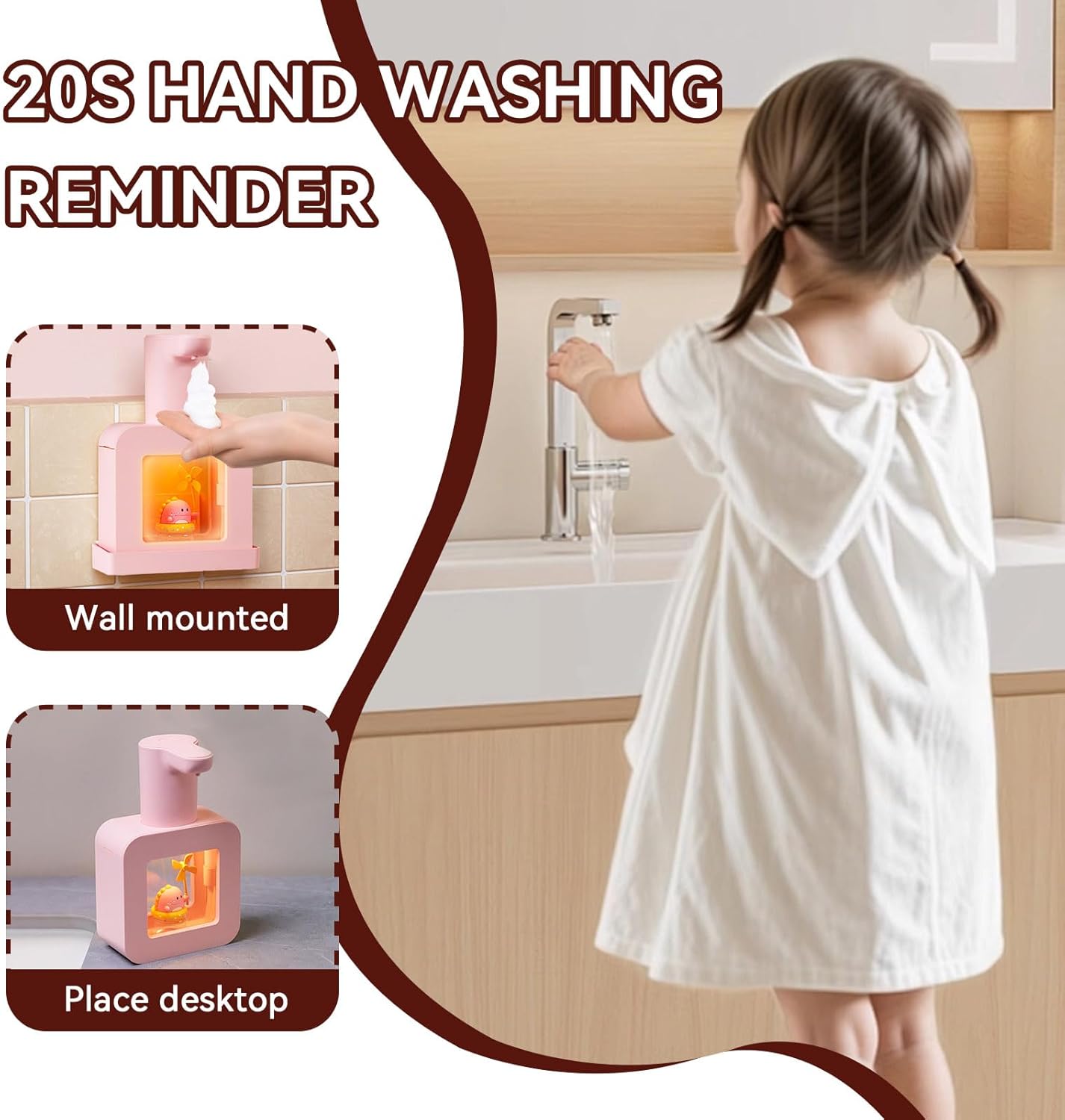 Smart Automatic soap dispenser for kids Pink