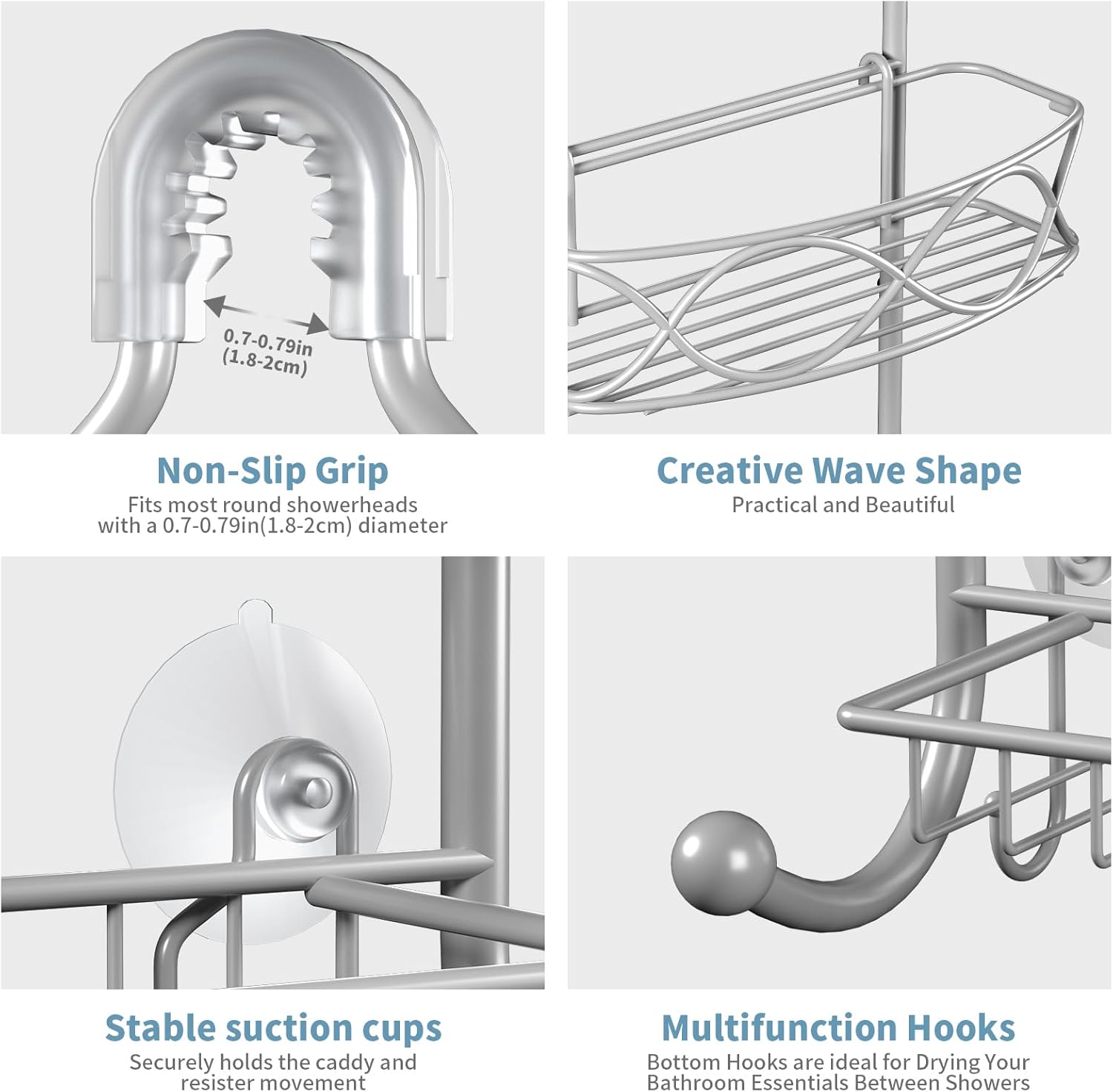 High-End Waterproof 3 Tier Shower Caddy for Home Kitchen