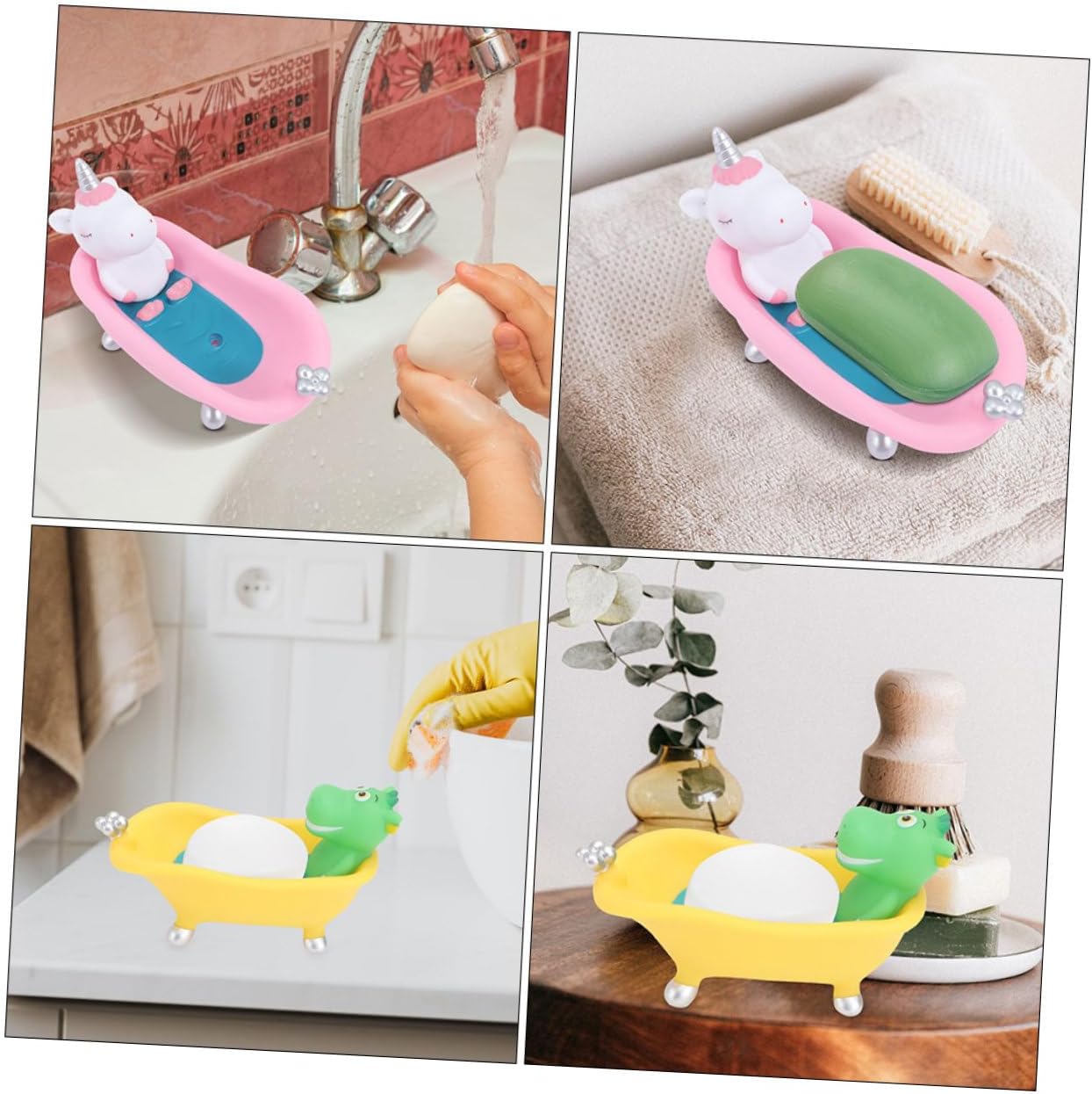 ABOOFAN 2-Pack Cute Cartoon Animal Soap Dish