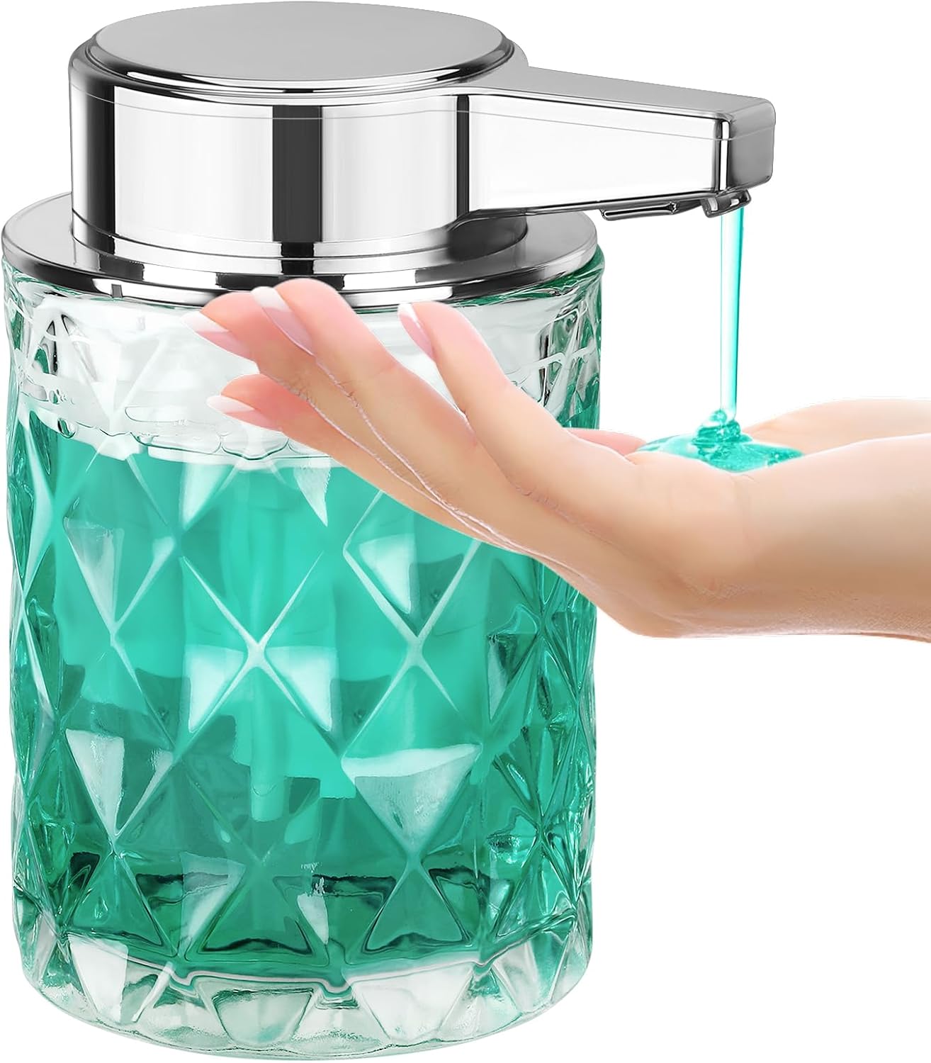 8 oz Glass Touchless Alcohol-Free Automatic Dispenser for Kitchen Bathroom