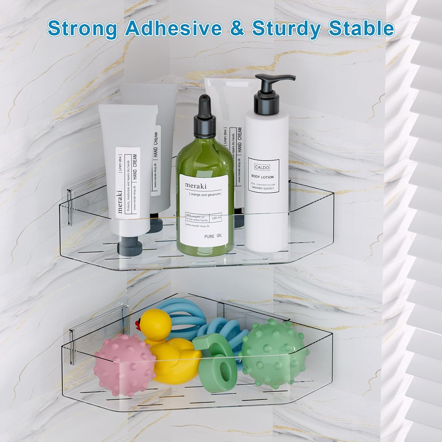 Natheeph 2-Pack Clear Bath Toy Organizer with Drainage and Wall Mount