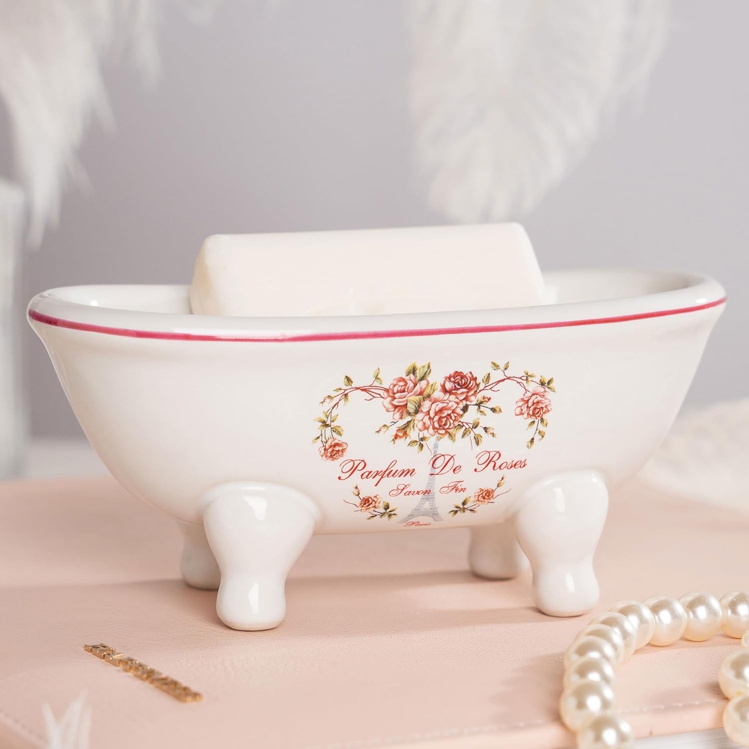 Mini Ceramic Clawfoot Soap Dish Style 01