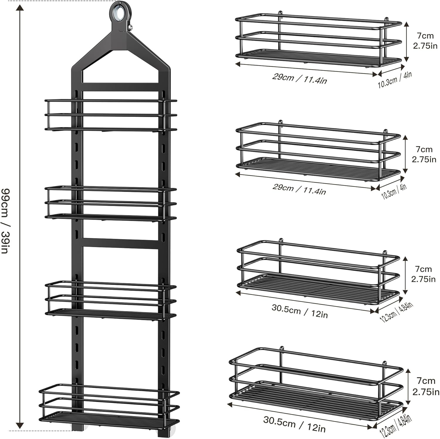 Orimade Adjustable Anti-Slip Hanging Shower Caddy