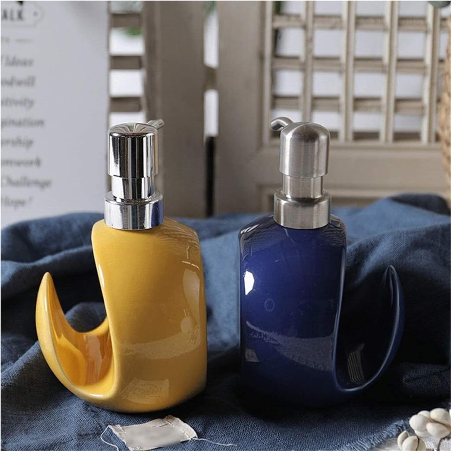 Soap Ceramic Dispenser with Sponge Holder - 400ml135oz