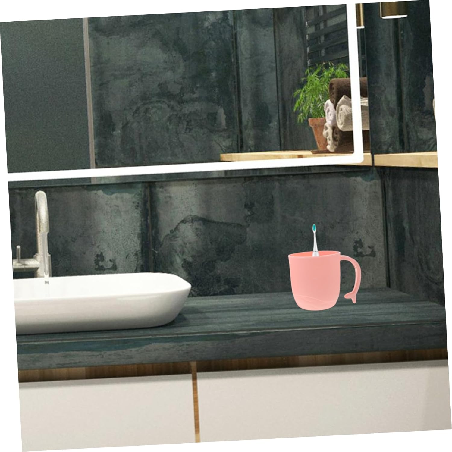 Two-Piece Dolphin Tail Handle Toothbrush Storage Cups