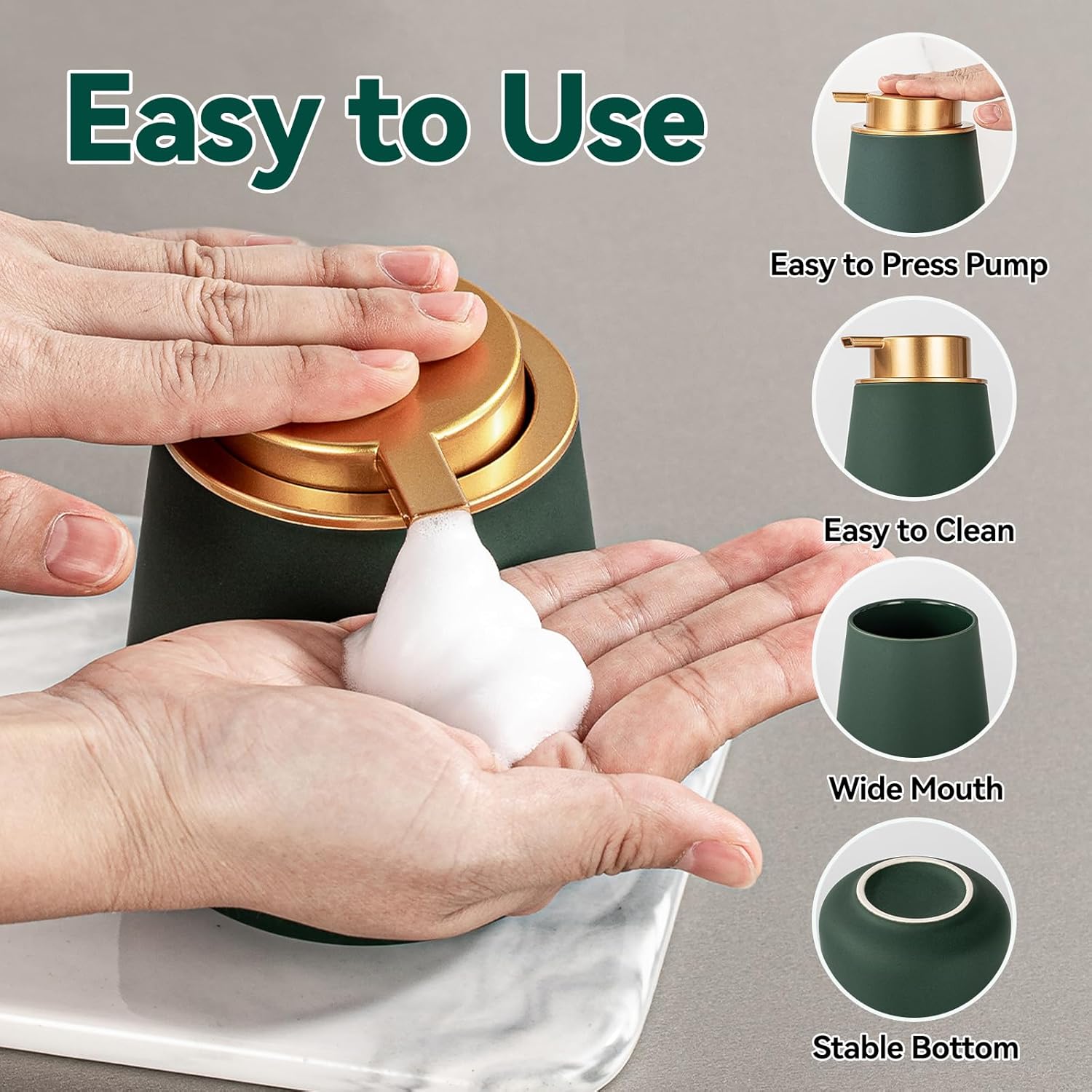 AZMOYAC Green Foaming Hand soap dispenser