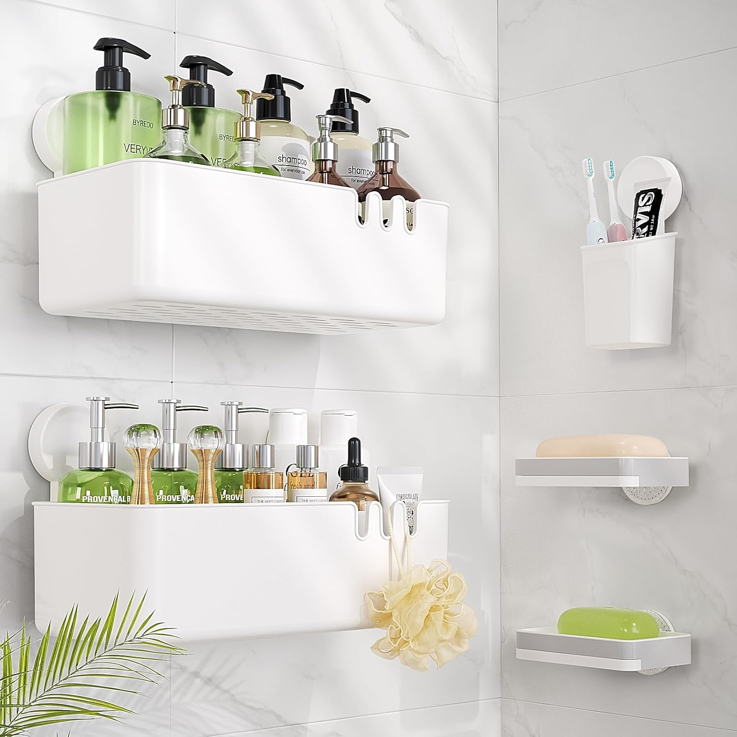 5-Piece Suction Cup Shower Organizer