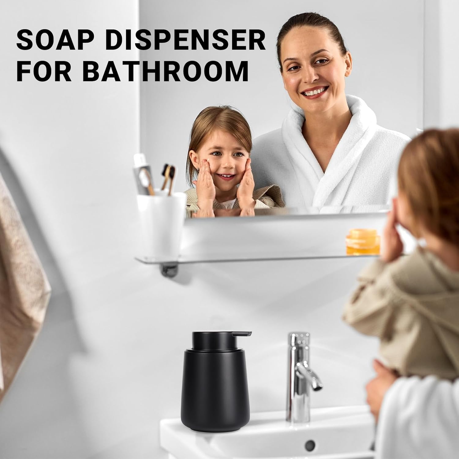 Foam Hand Soap Dispenser with 12 oz Refillable Mat Black Product