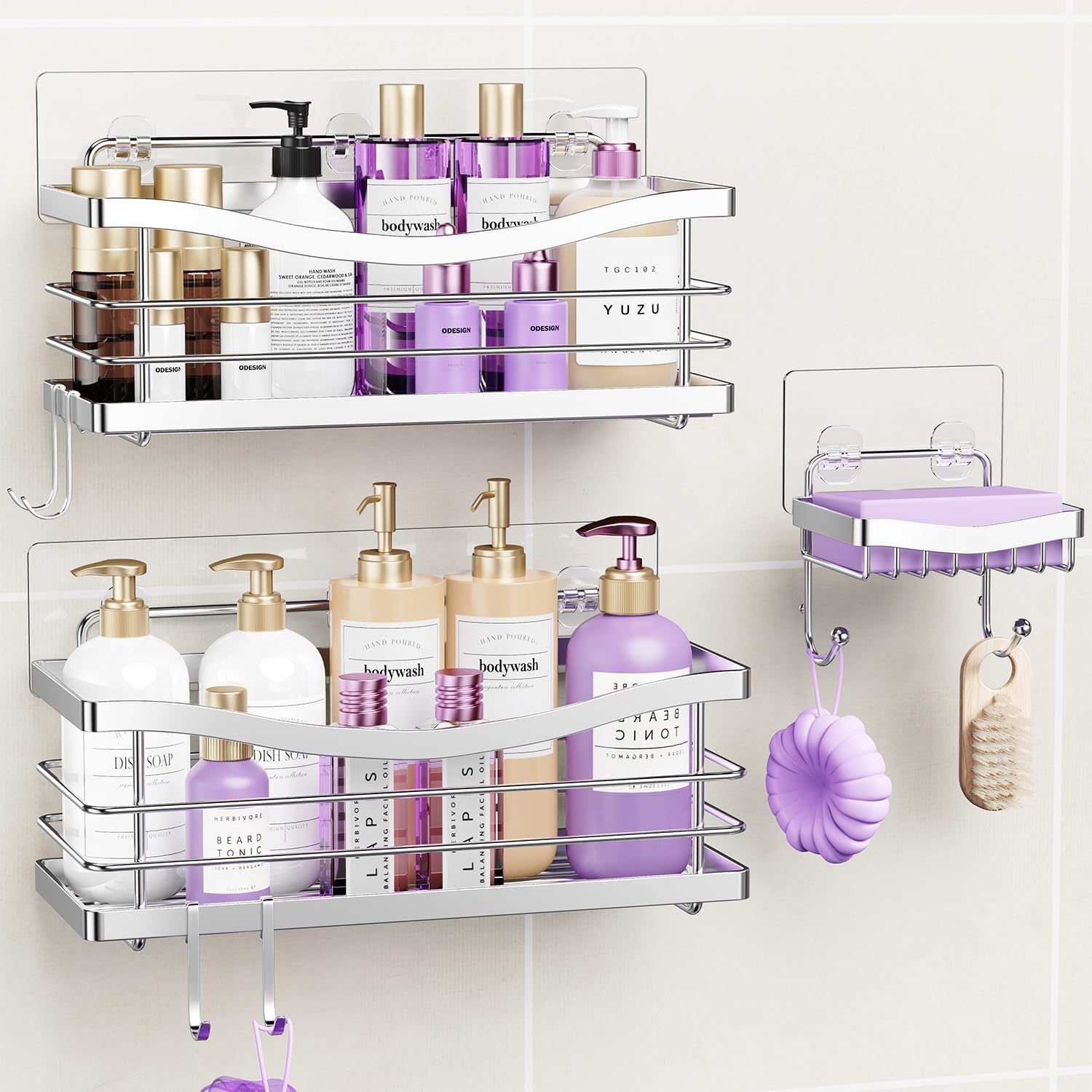 ODesign 3-Piece Rust-Proof Shower Caddy