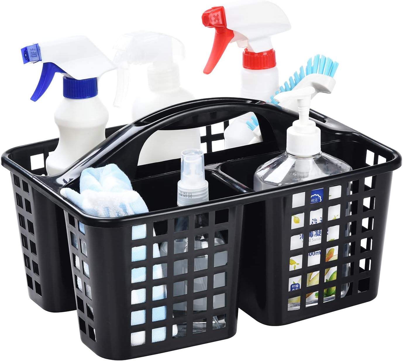 Alink Plastic Shower Caddy with Compartments - Black