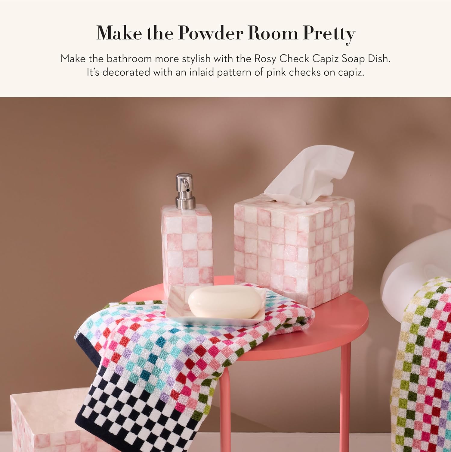 Mackenzie-Childs Decorative Pink-White Check