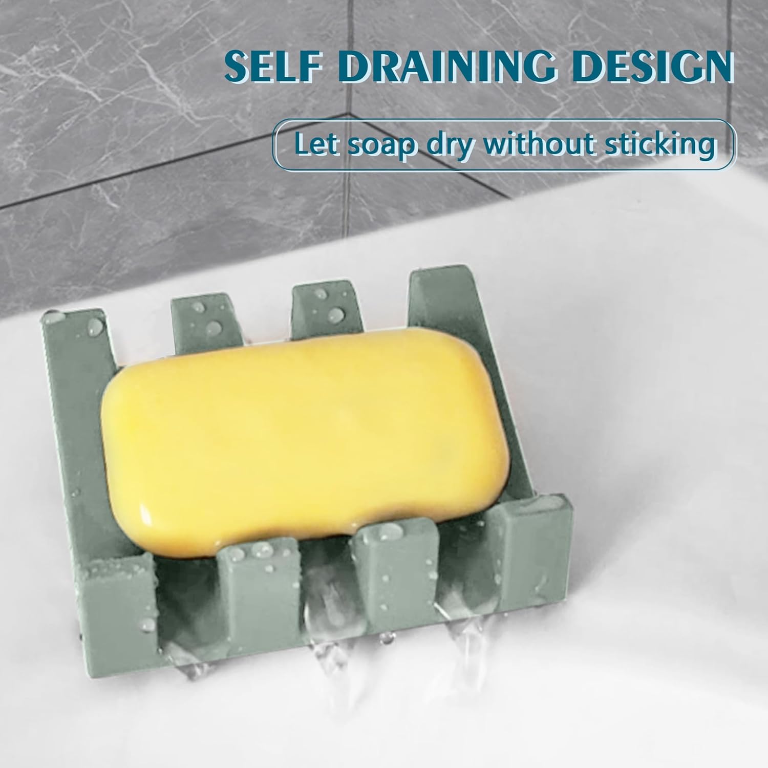 Organize Your Bar Soap Effortlessly with Silicone Dish Green