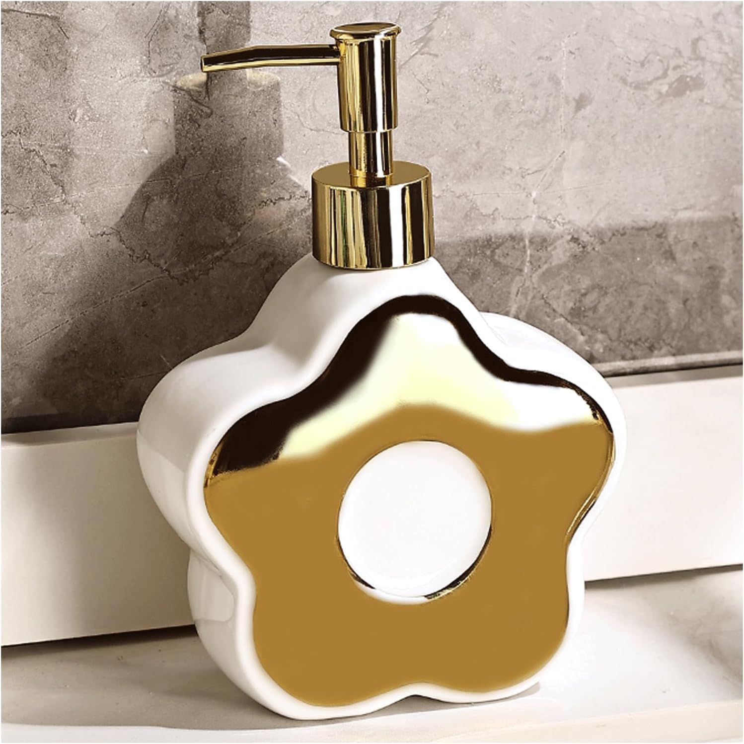 Ceramic Flower Shape Lotion Dispenser 350ml