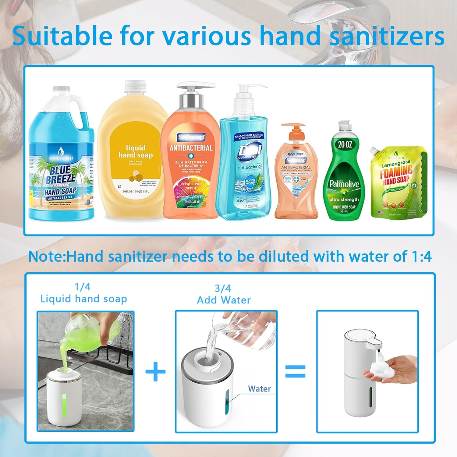 Vomapil Automatic 4 Gear Wall-Mounted Touchless Hand Dish Soap Dispenser