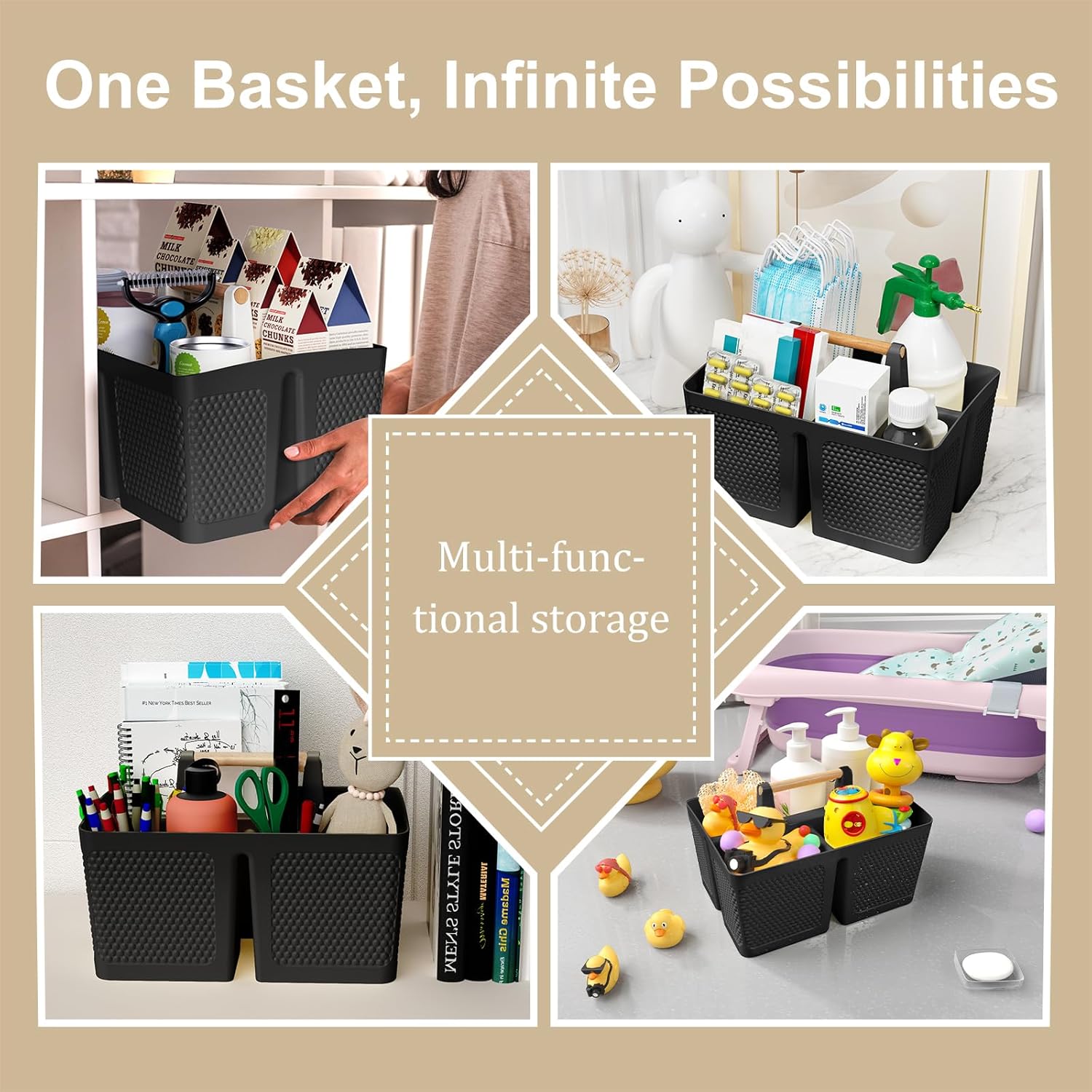Rust-Resistant Storage Caddy for Bathroom Kitchen