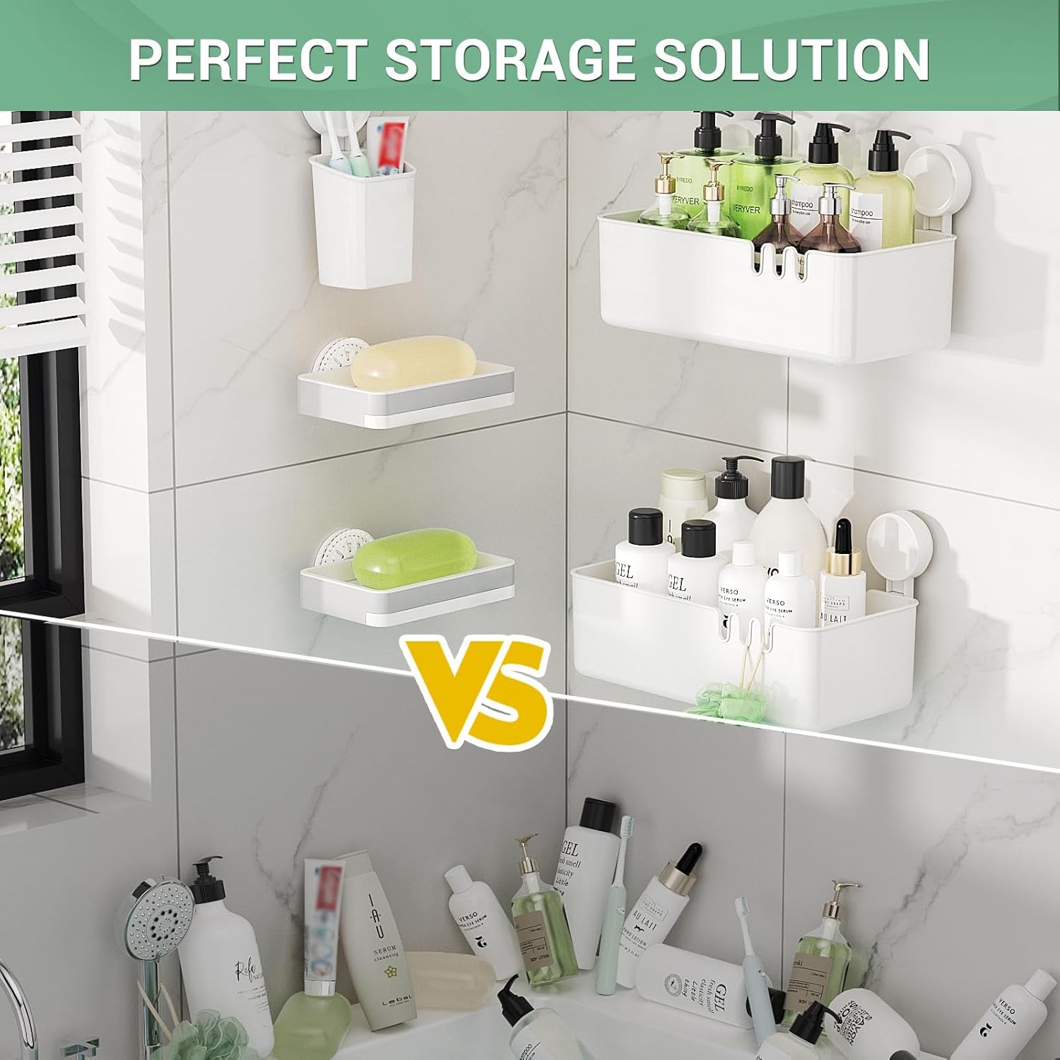 5-Piece Suction Cup Shower Organizer