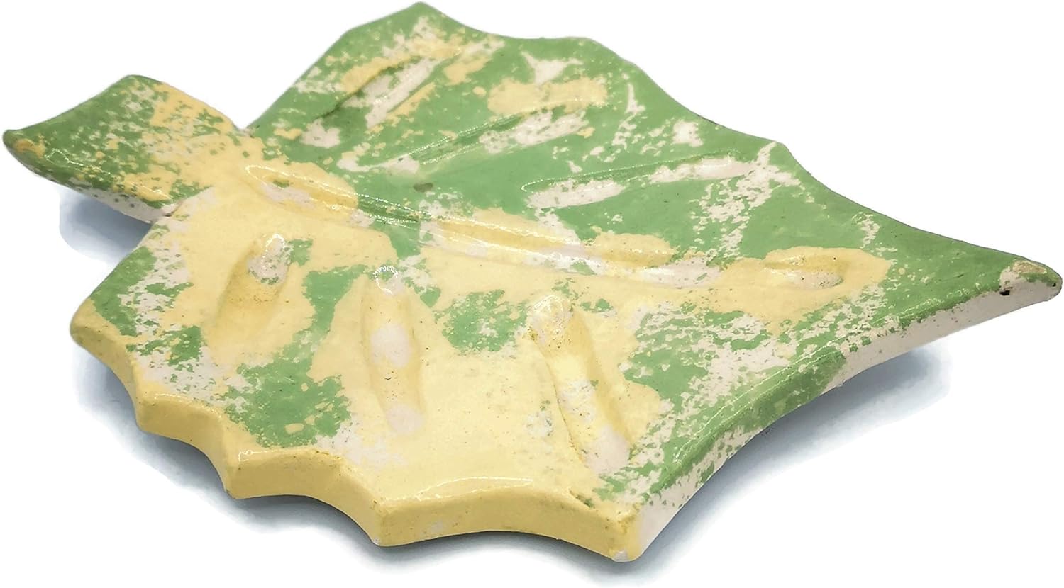 Green Ceramic Soap Dish Handmade Eco-Friendly