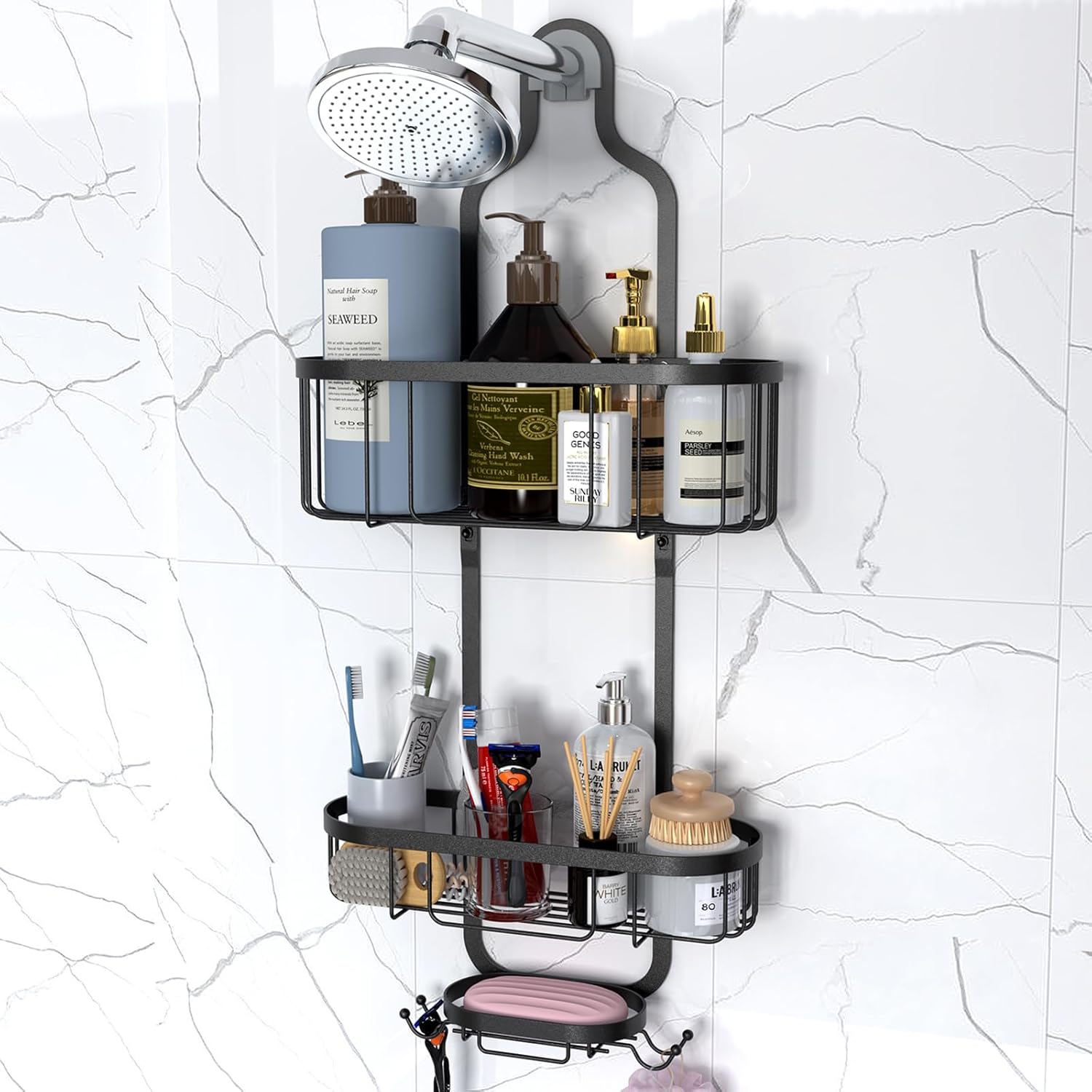 Kadolina Hanging Shower Organizer wSuction Cups