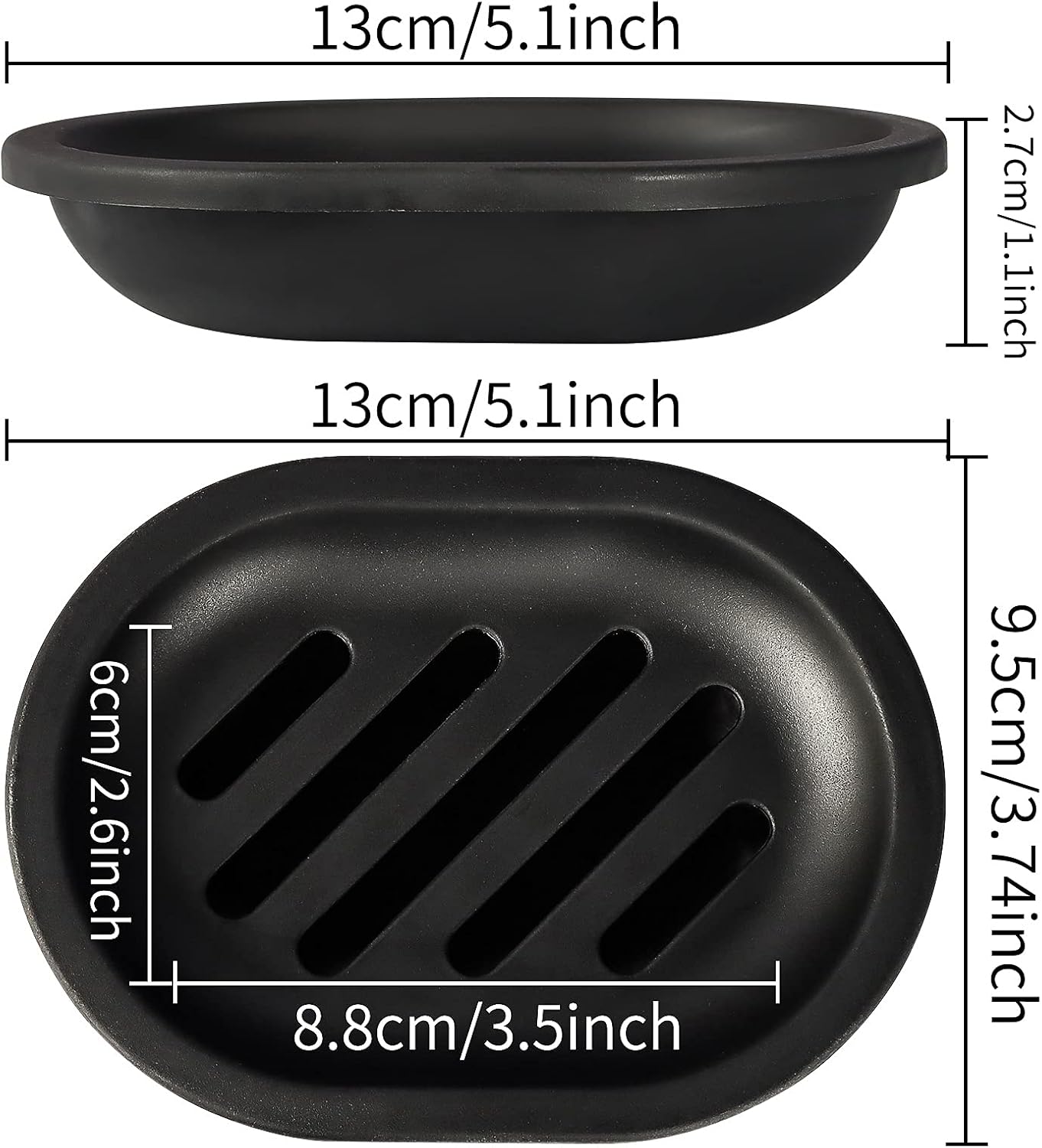 2-Piece Soap Dish for Sink Durable and Easy to Clean