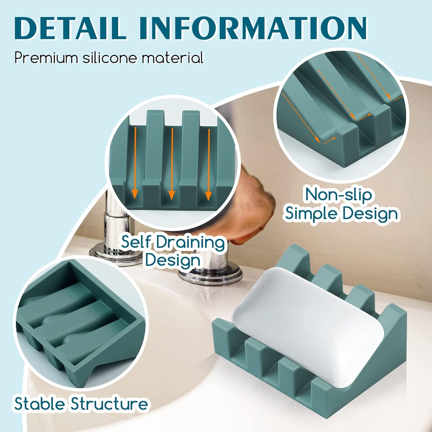 Eco-Friendly Silicone soap dish Set PinkGreen