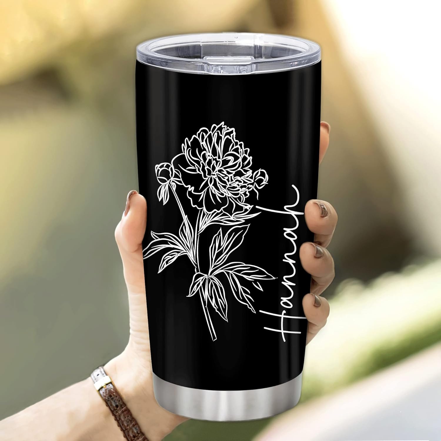 Personalized Stainless Steel Tumbler for Floral Lovers