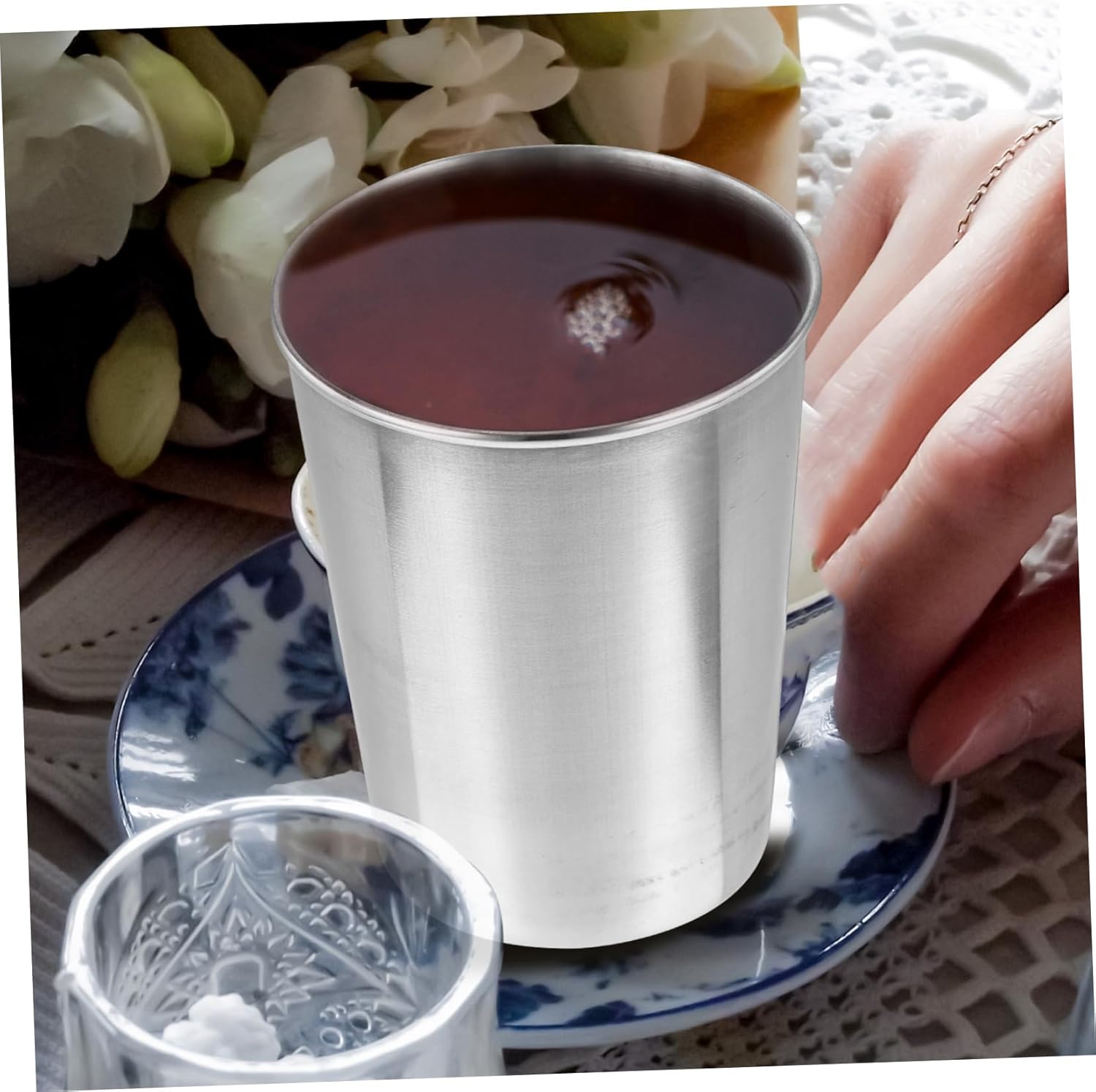 Garneck 180ml Stainless Steel Tumbler Stylish Hygienic Multi-Use for Bathroom Kitchen