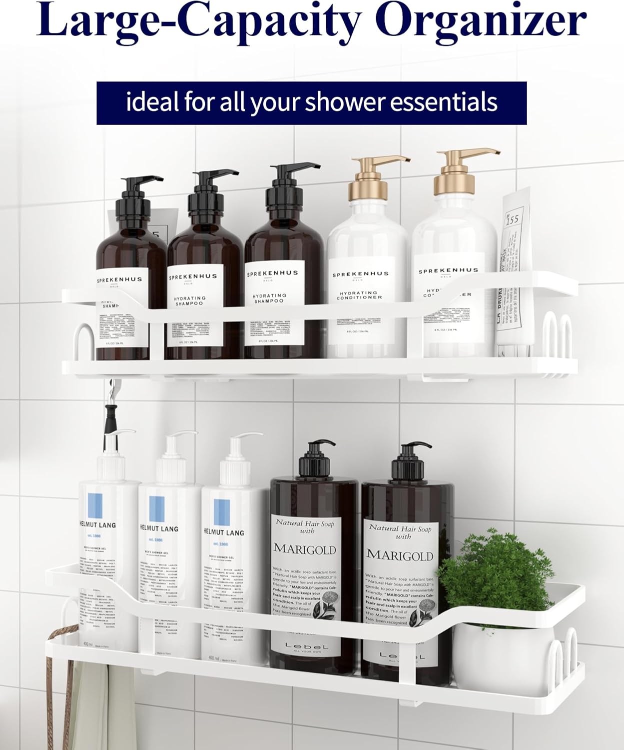 Sturdy Stainless Steel Shower Caddy for Efficient Bathroom Storage