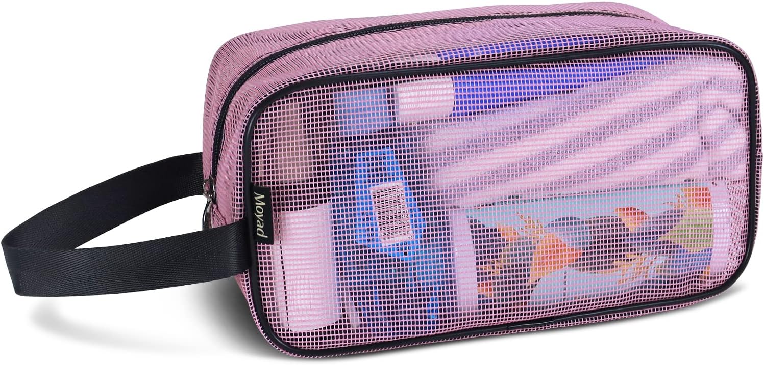Moyad Mesh Shower Caddy Portable Toiletry Bag - Pink