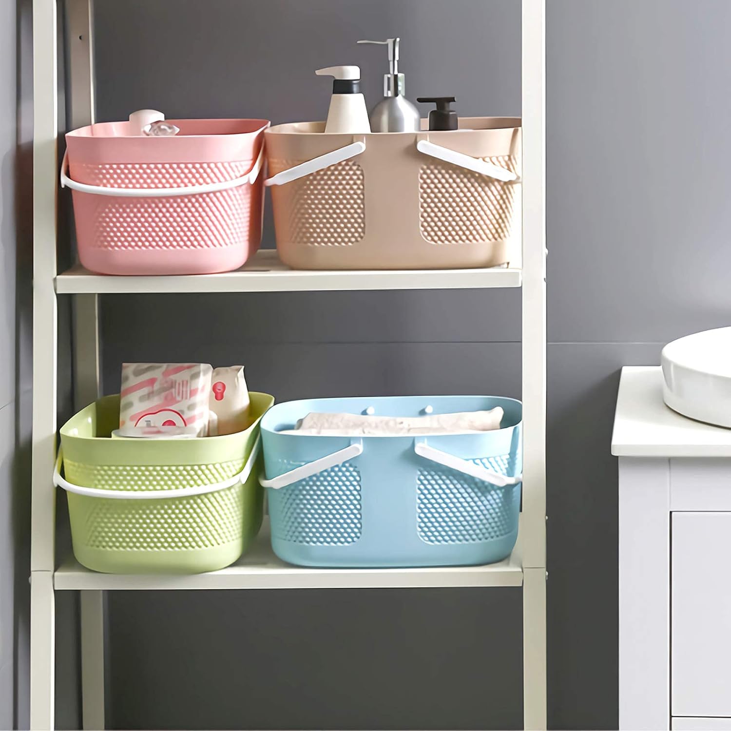 Multipurpose Shower Caddy Basket Pink