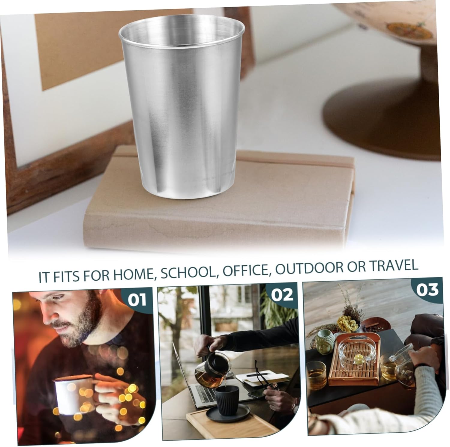 Garneck 180ml Stainless Steel Tumbler Stylish Hygienic Multi-Use for Bathroom Kitchen