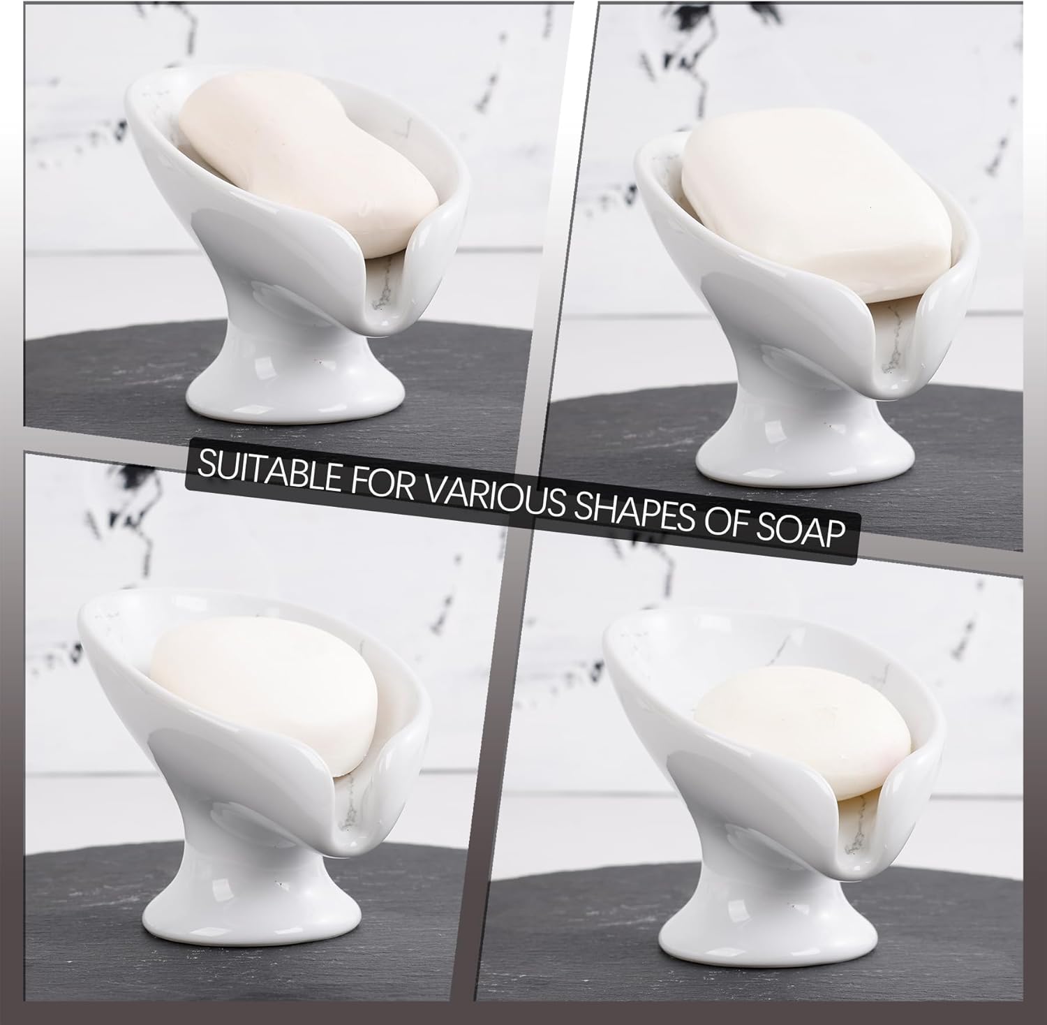 Cleaning Treasures Self-Draining Ceramic Soap Dish