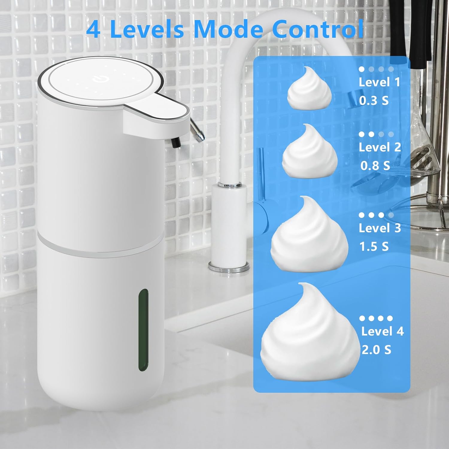 Vomapil Automatic 4 Gear Wall-Mounted Touchless Hand Dish Soap Dispenser