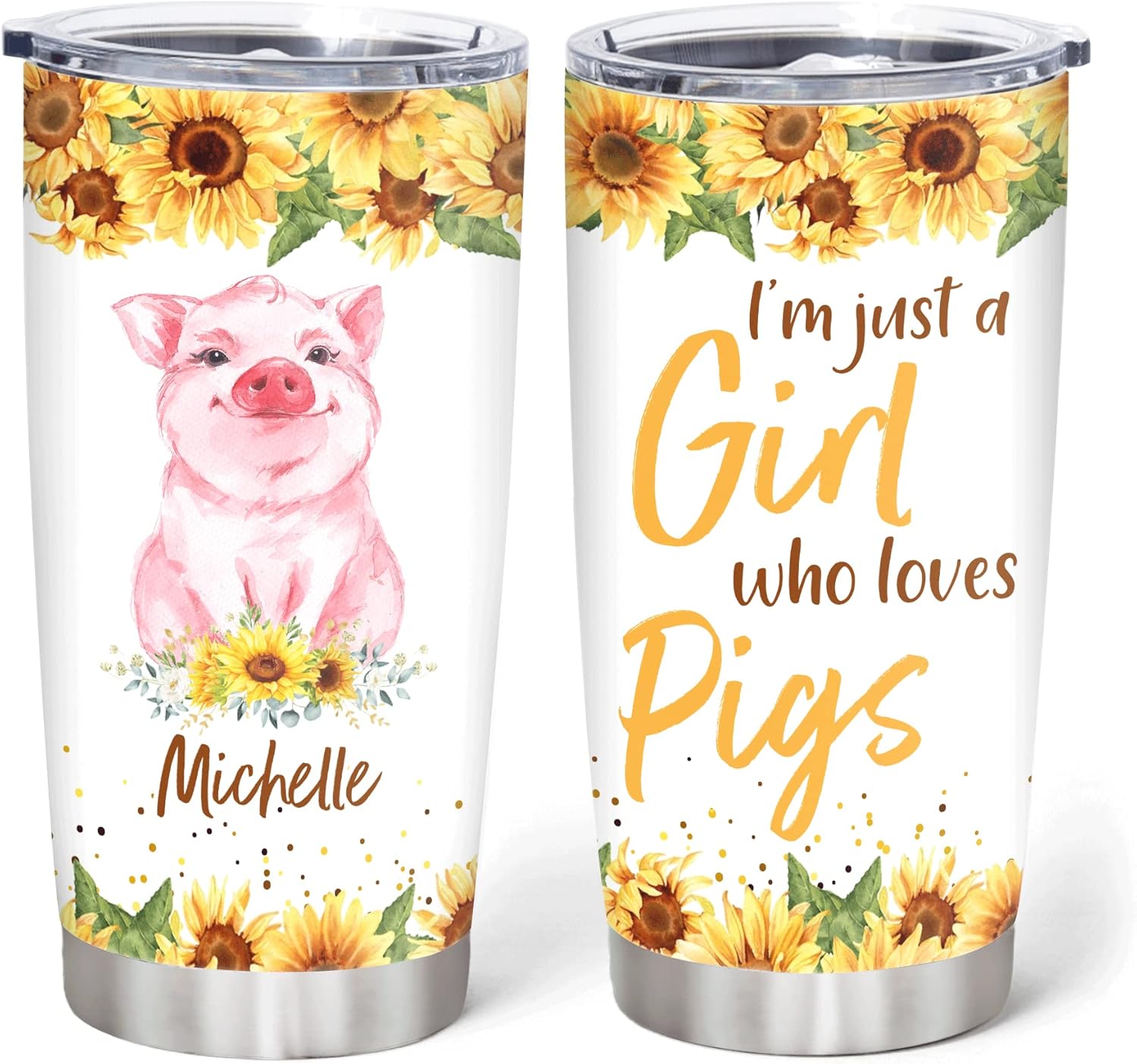 Personalized Stainless Steel Tumbler for Pig Lovers