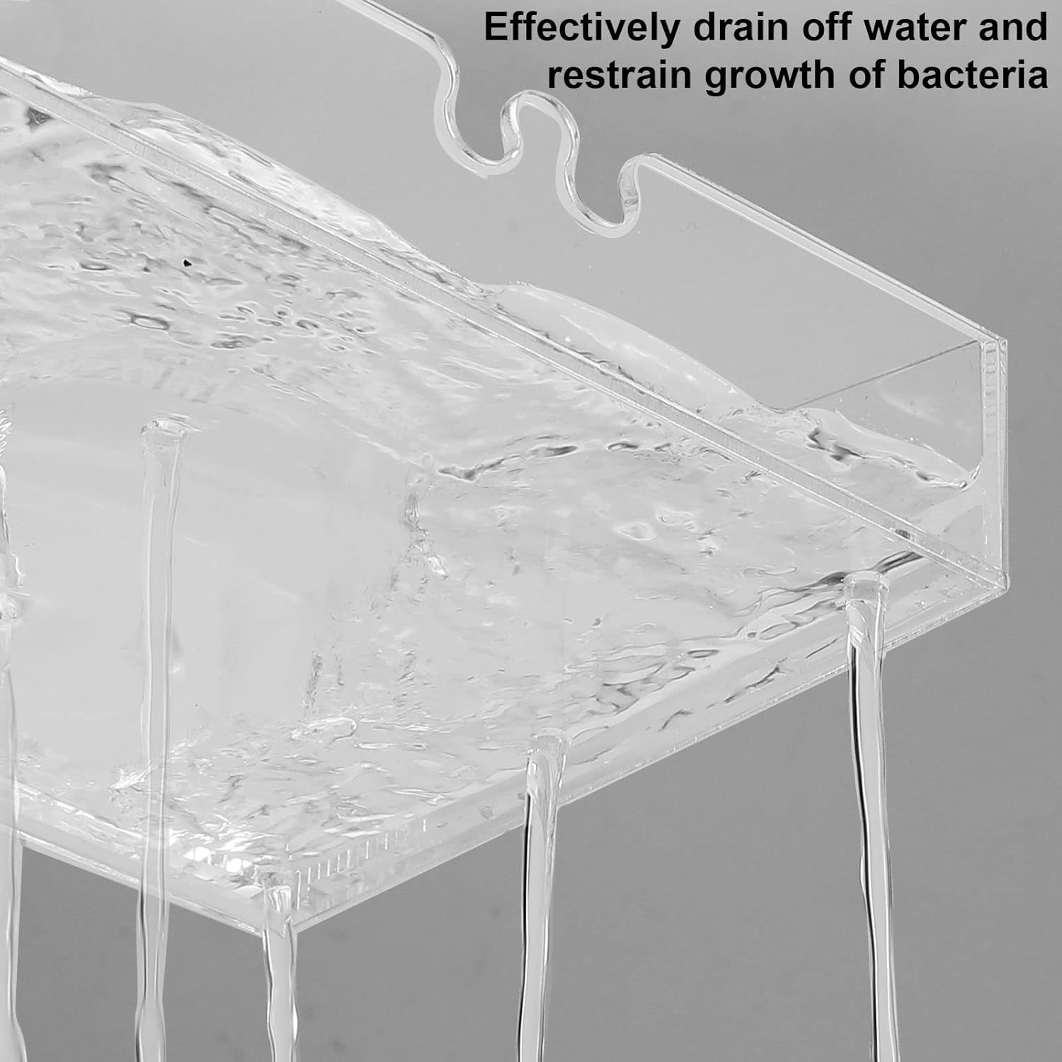 Perfect Organizer Adhesive Acrylic Shower Shelves for Bathroom Storage