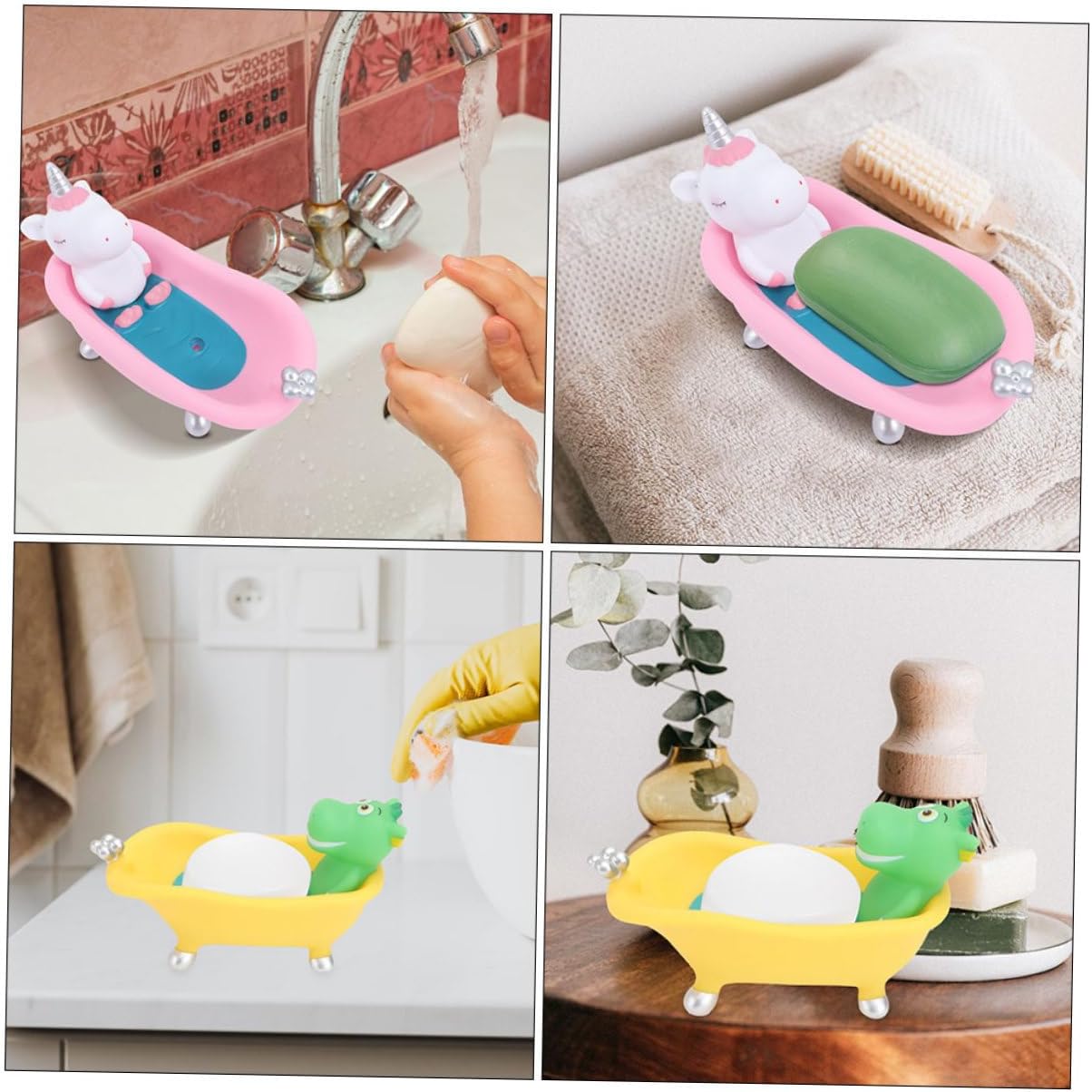 Two-Piece Cute Dinosaur Cartoon Soap Holder