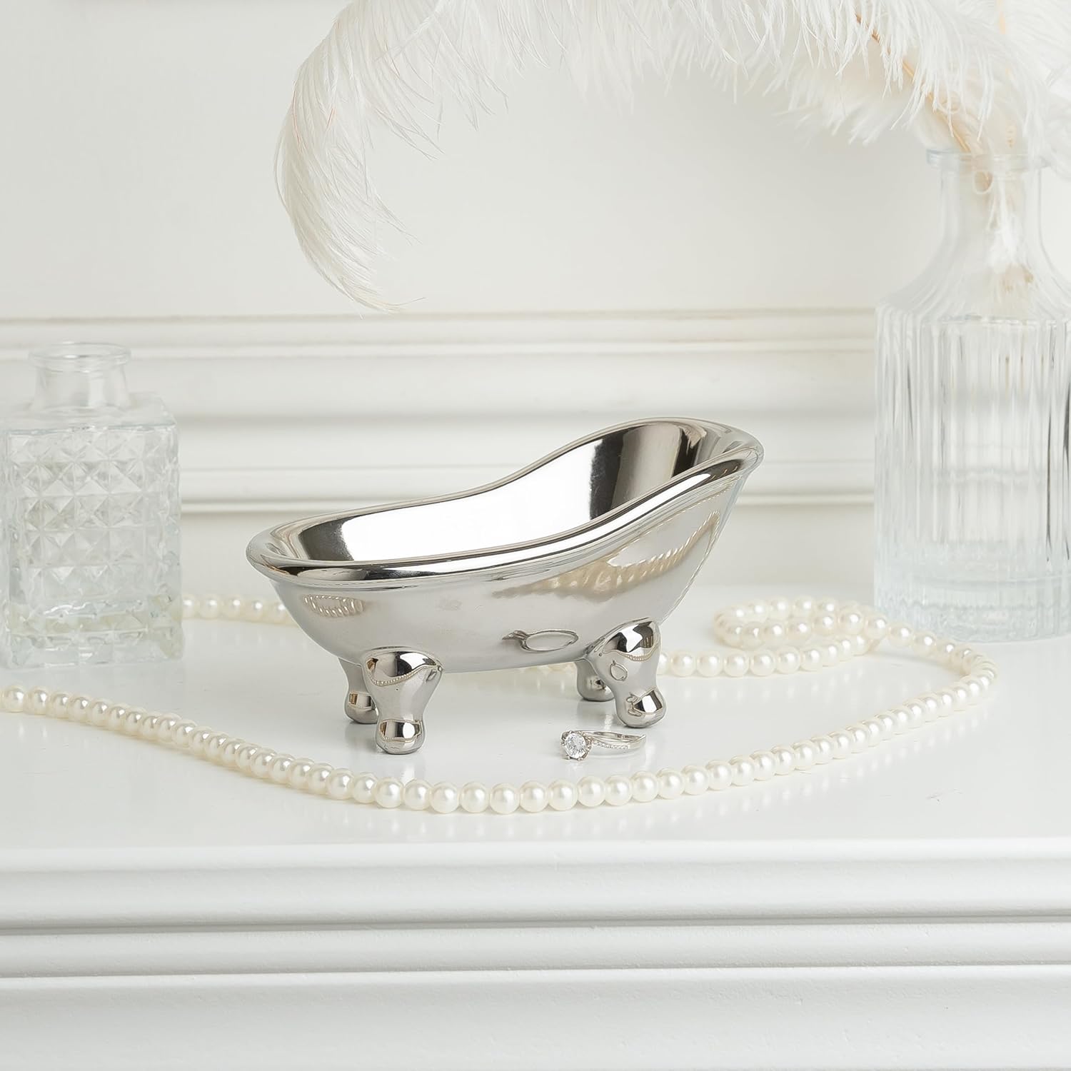 Lynagert 56 Inch Ceramic Soap Dish with Drainage
