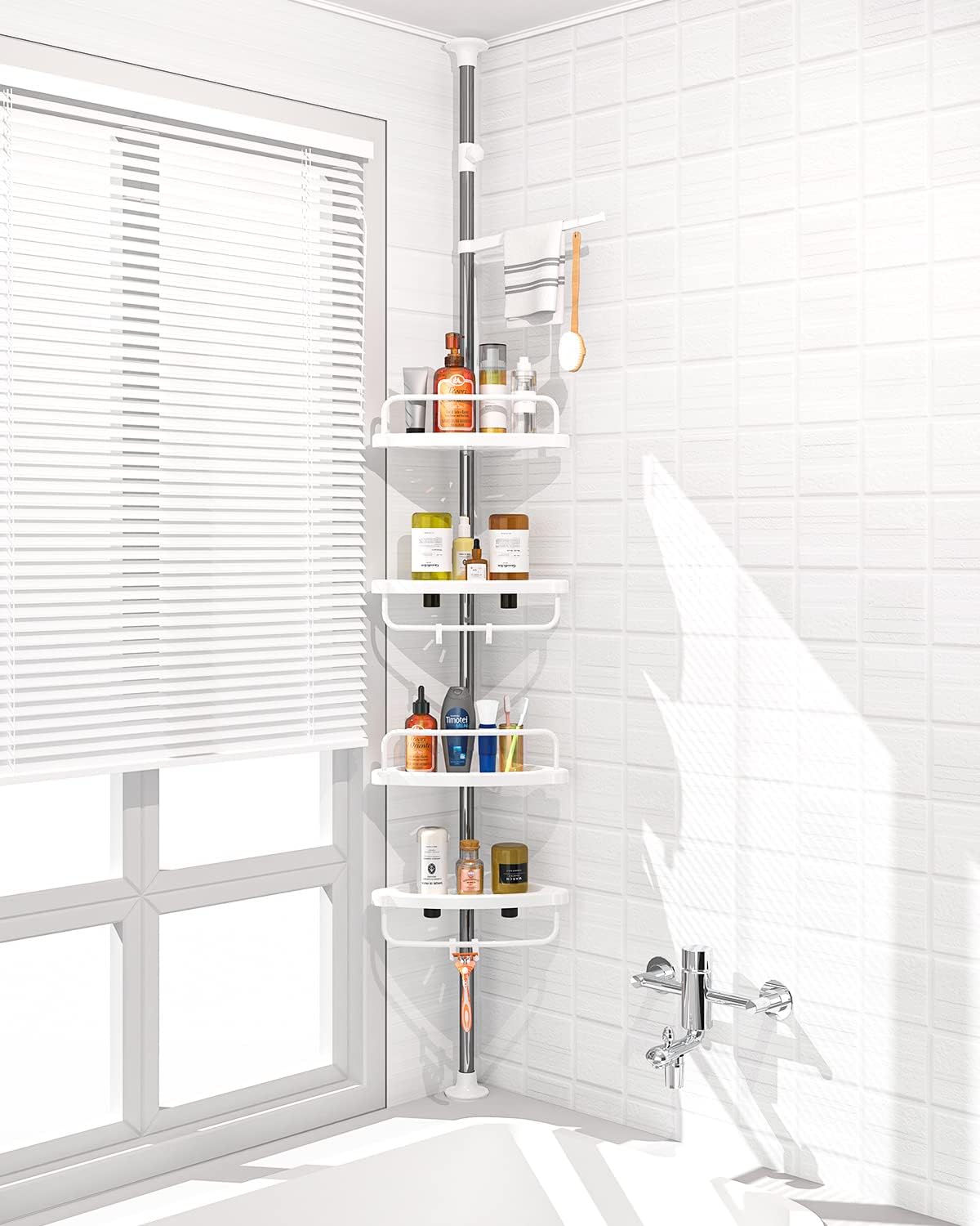 Sturdy 4-Layer Corner Shower Caddy for Home Use