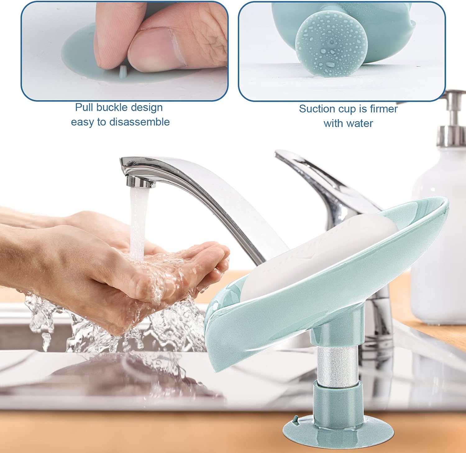 2-Pack Leaf-Shape Soap Dishes with Suction Cup