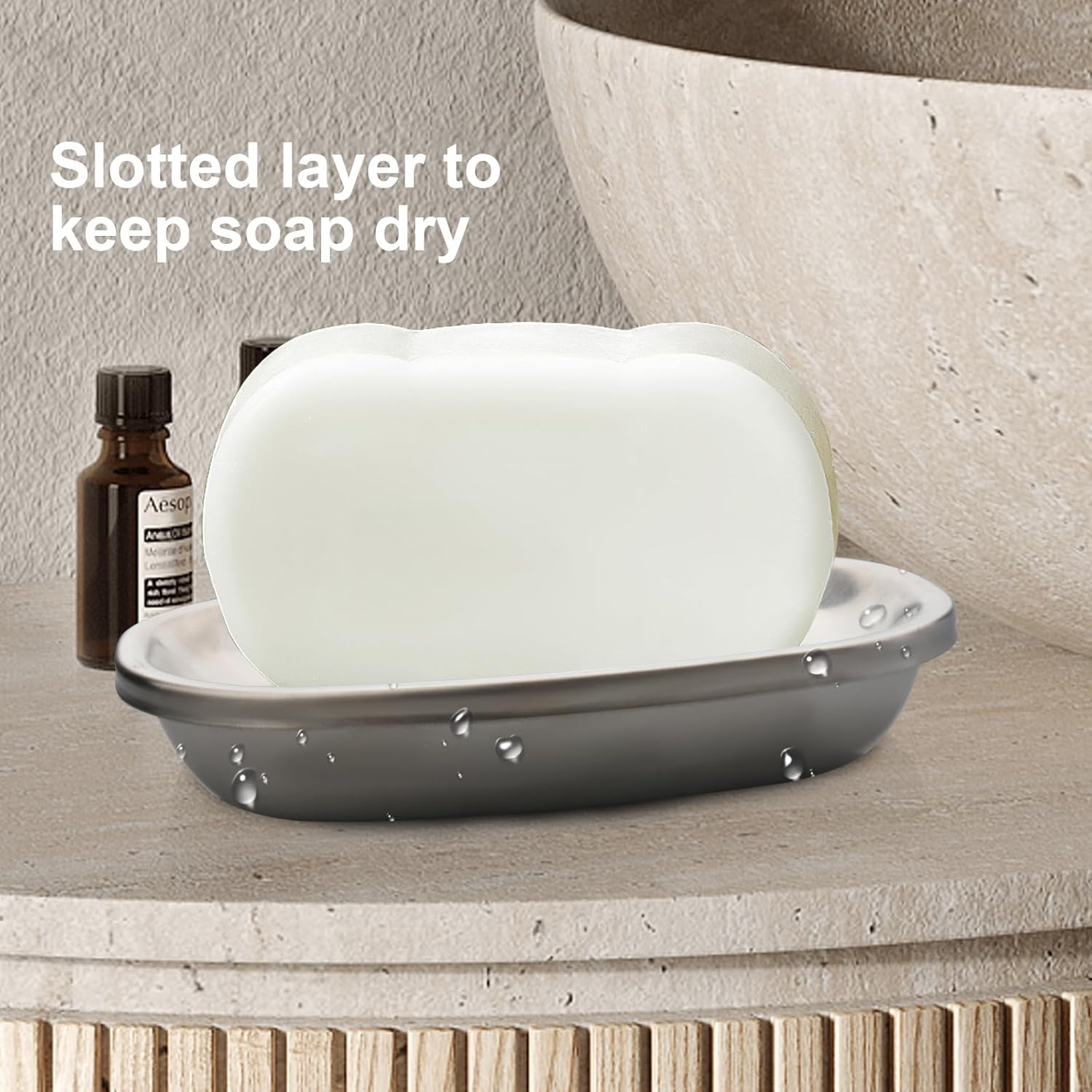 Stainless Steel Soap Dish BXN with Double Layer Draining for Bathroom