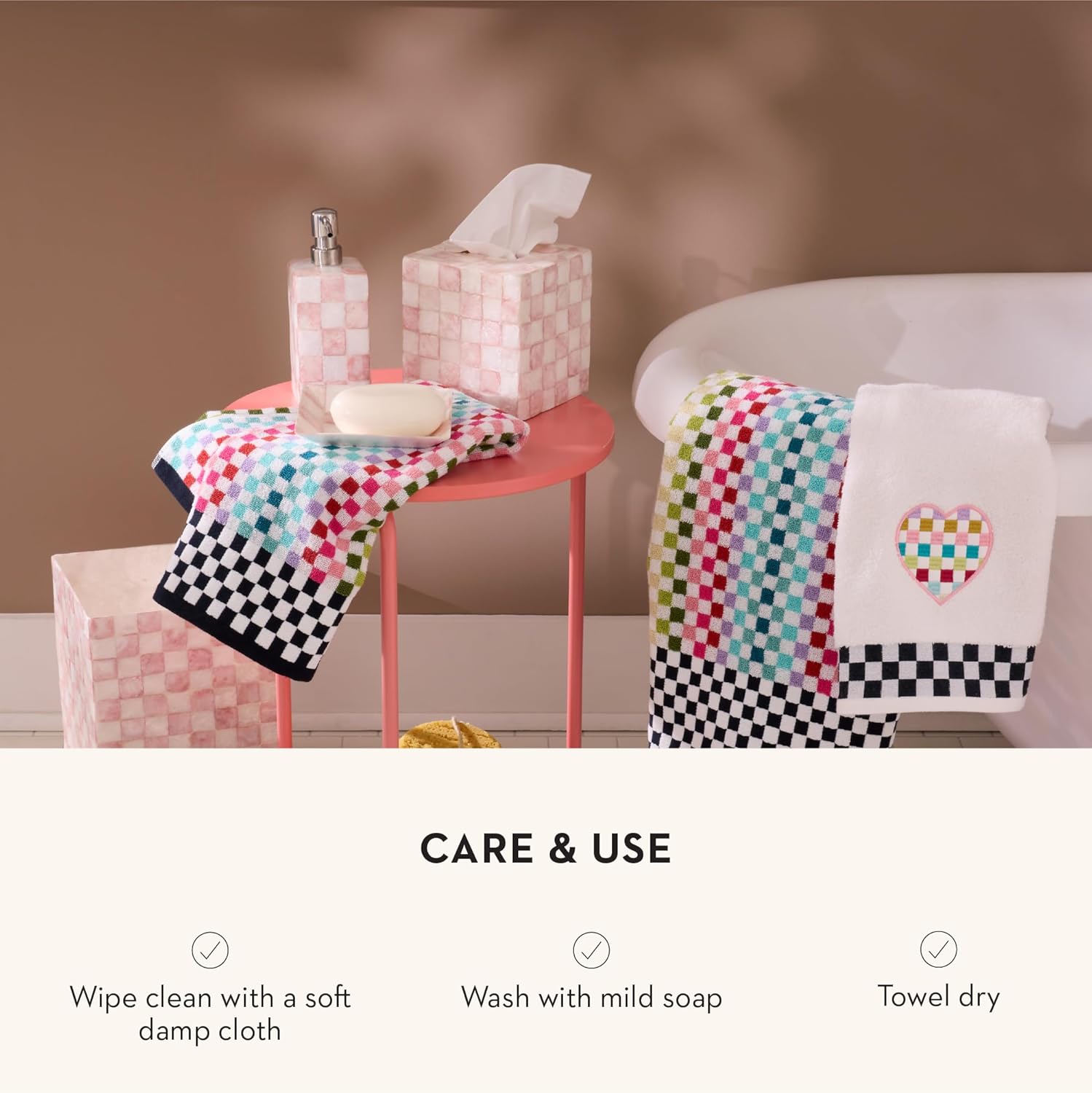 Mackenzie-Childs Decorative Pink-White Check