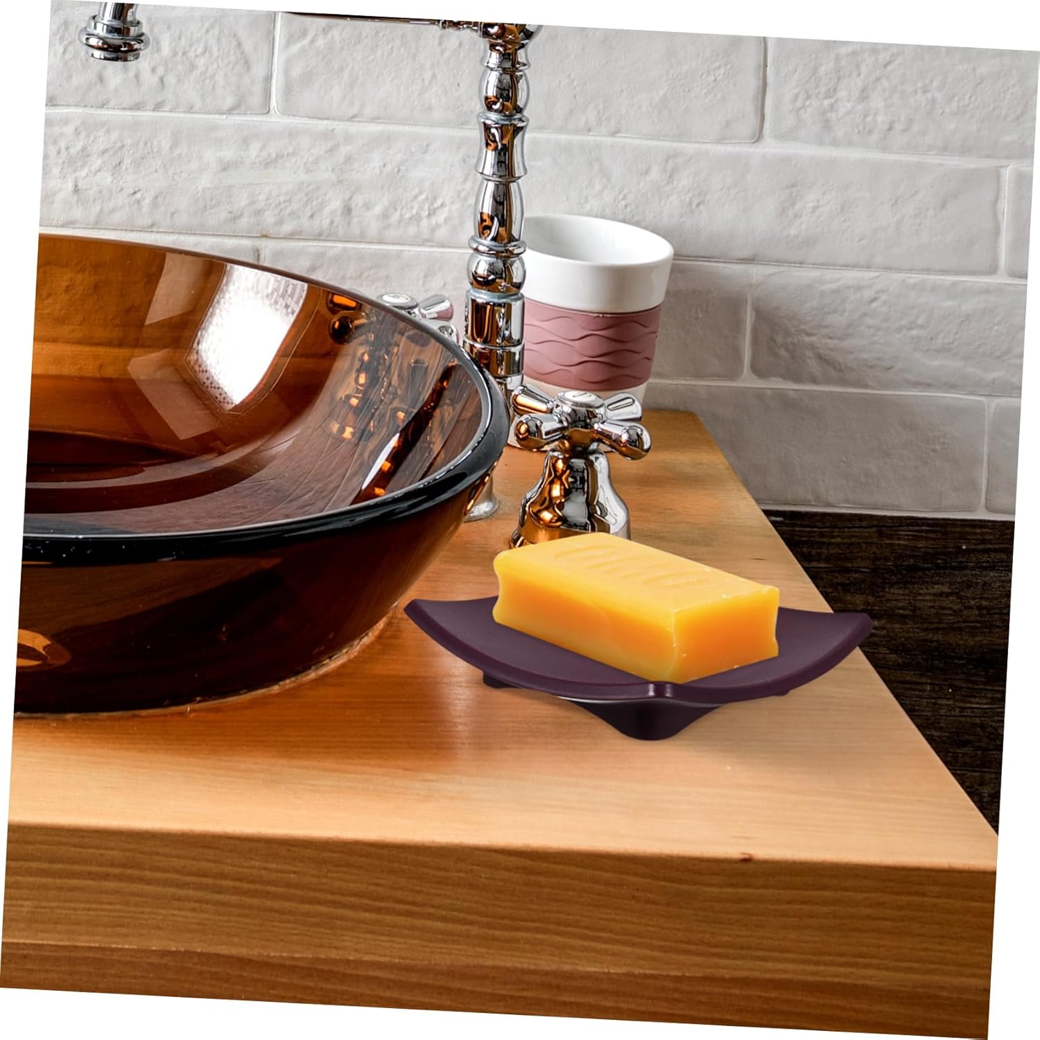 Garneck Bar Soap Holder Durable Soap Dish Lid for Bathroom Kitchen