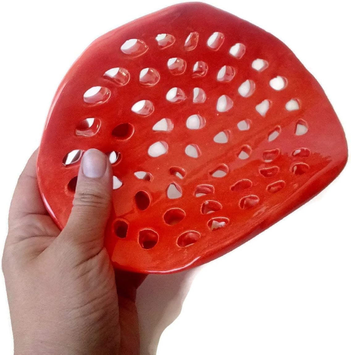 Modern Handmade Ceramic Soap Dish with Organic Shape