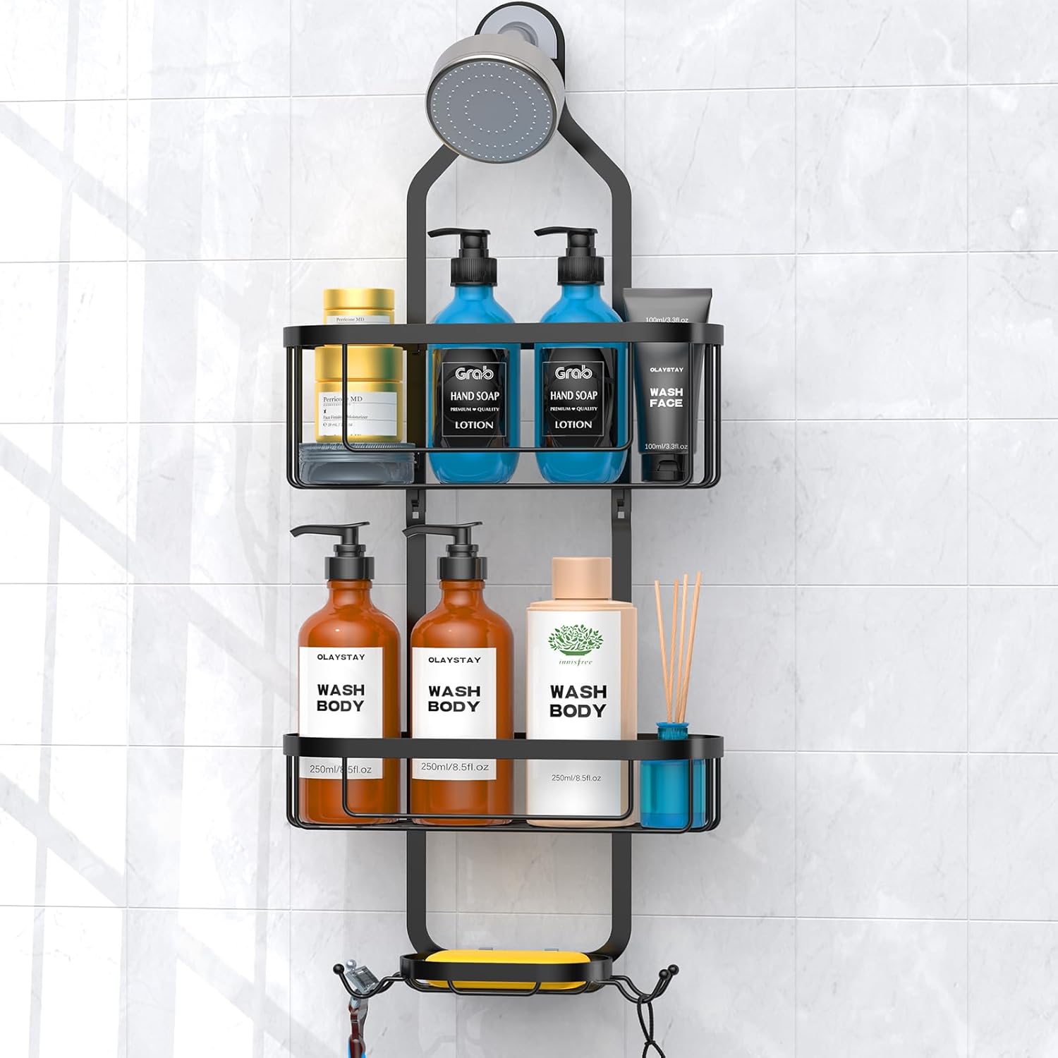 Kadolina Hanging Shower Organizer wSuction Cups