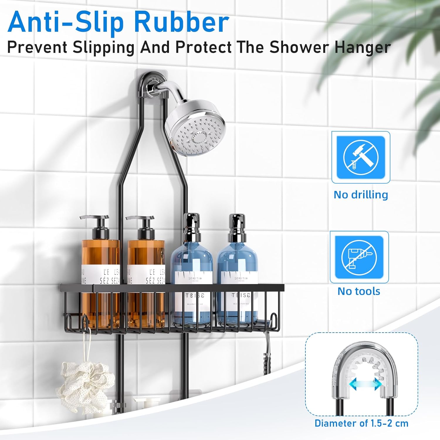 Amawarm Extra Large Hanging Shower Caddy 3 Tier