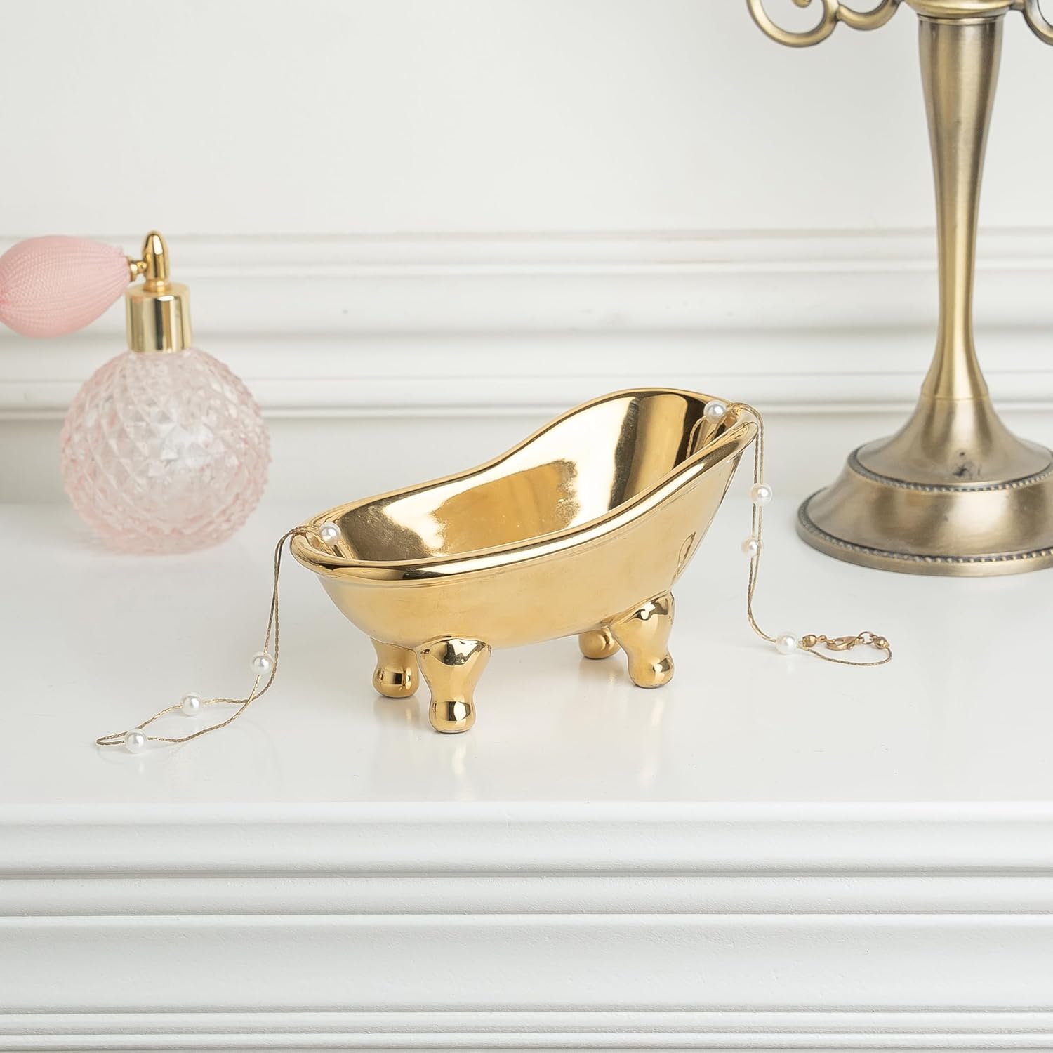 56 Ceramic Bathtub Soap Dish Golden